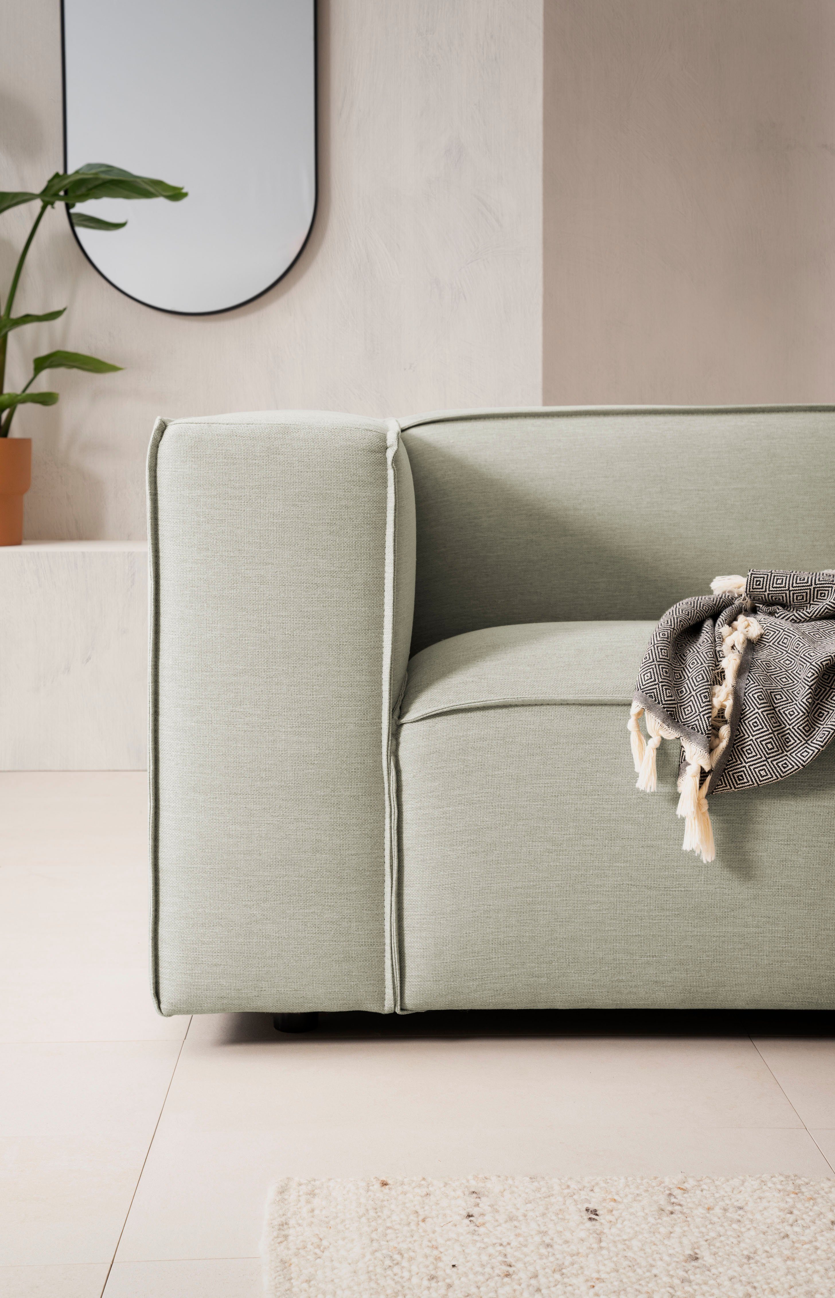 LeGer Home by Lena Gercke 3-zitsbank PIARA, bank met biesnaad, sofa in cord of linnenlook