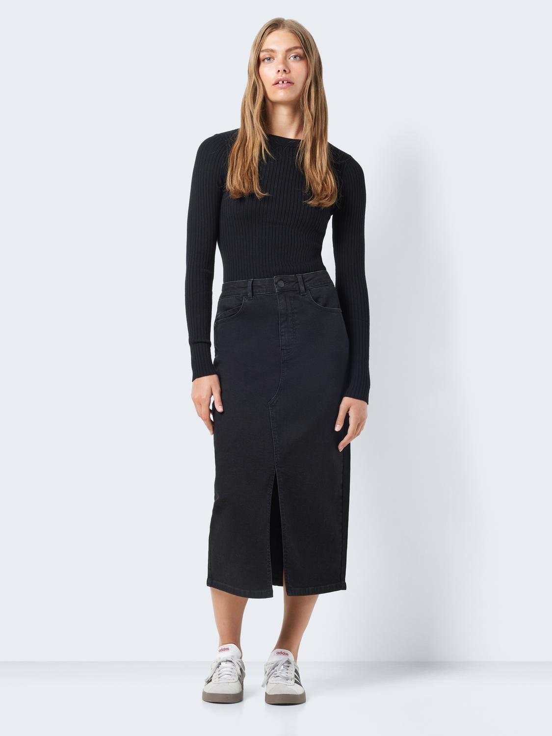 Noisy may Jeans rok NMKATH NW SLIT MIDI SKIRT VI478BL NOOS