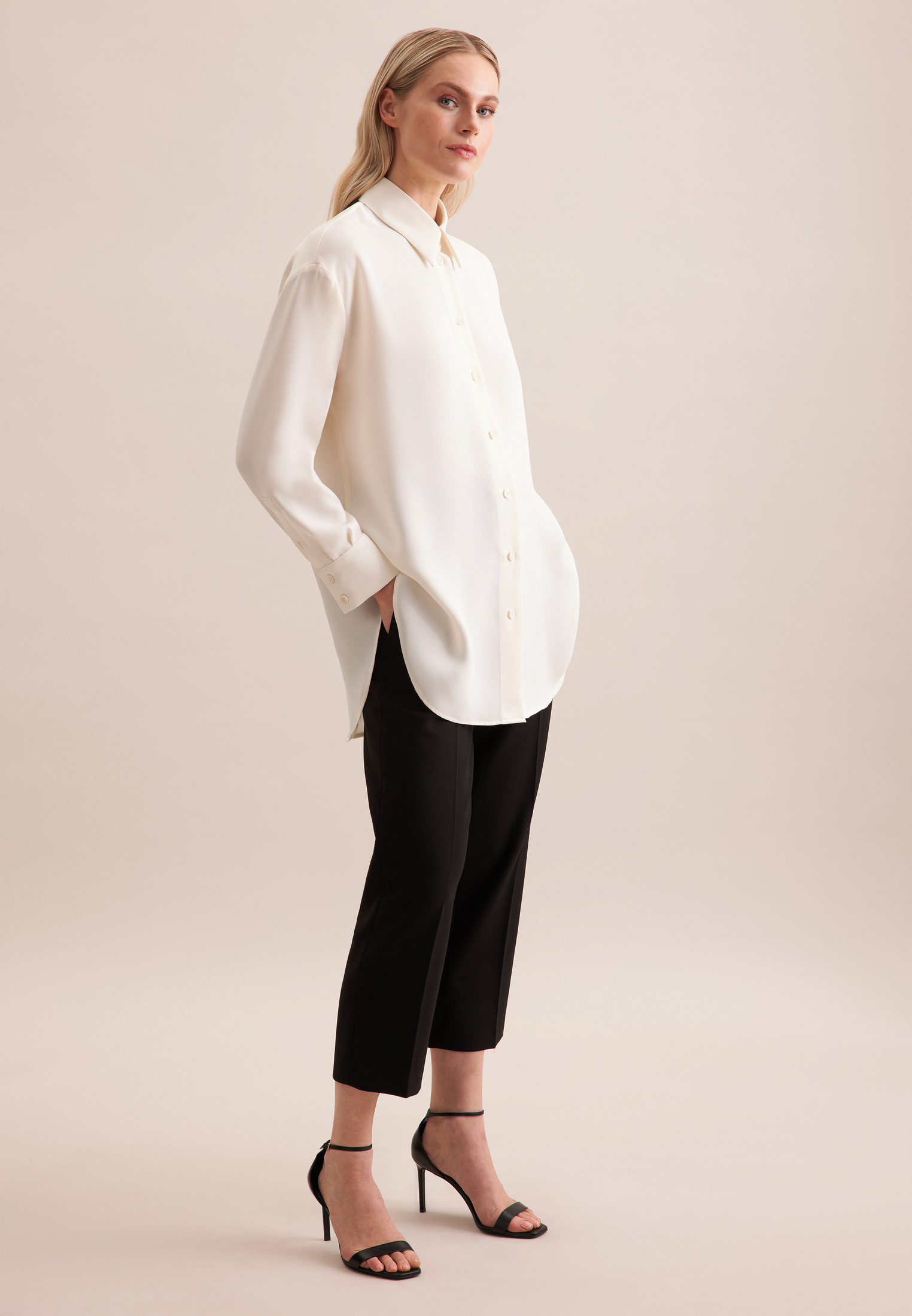 seidensticker Overhemdblouse 1/1 kraag uni