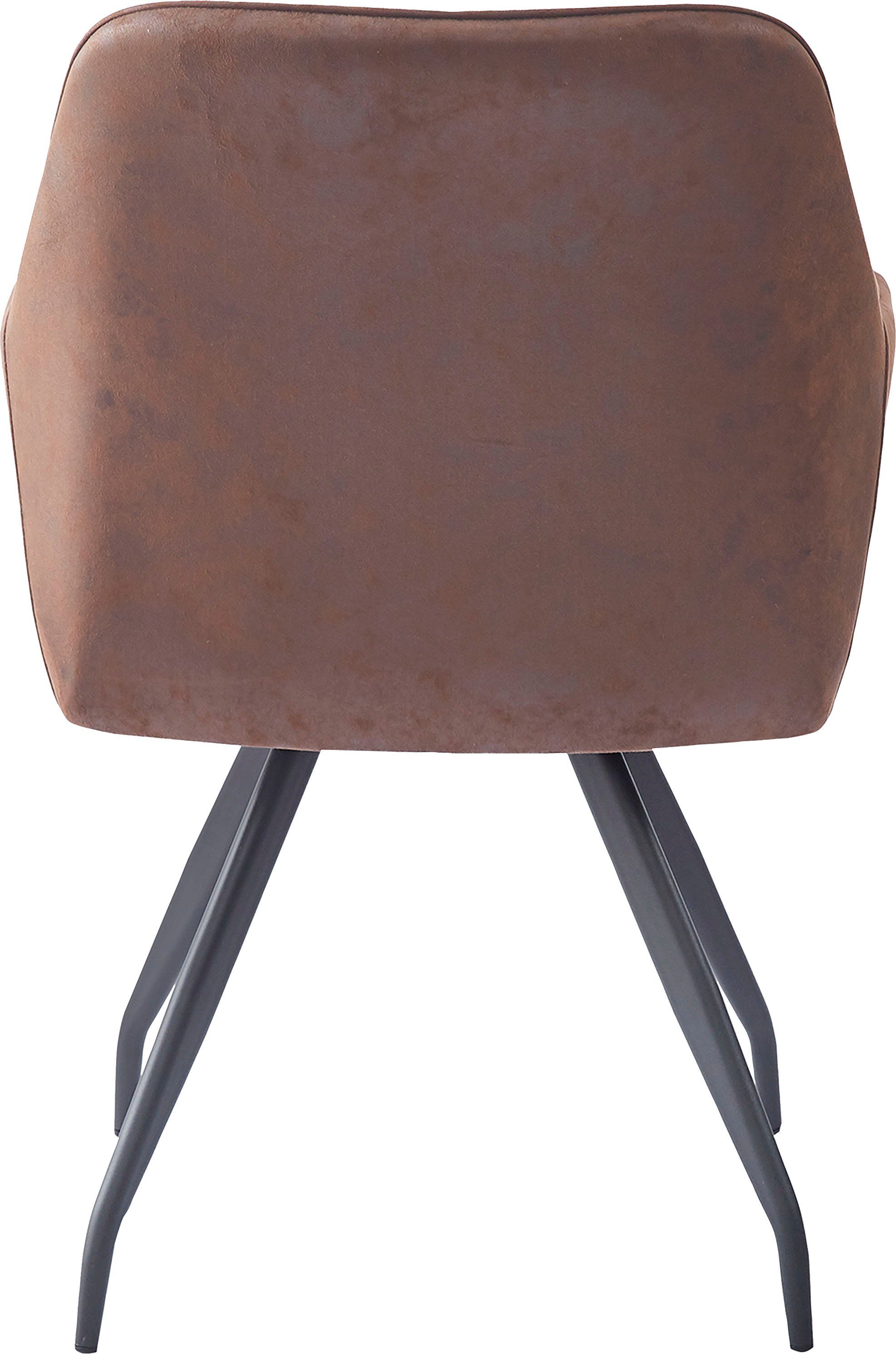 Kayoom Stoel Amber 225, elegante stoel met stiksel Elegante stoel met stiksels, moderne ijzeren poten (1 stuk)