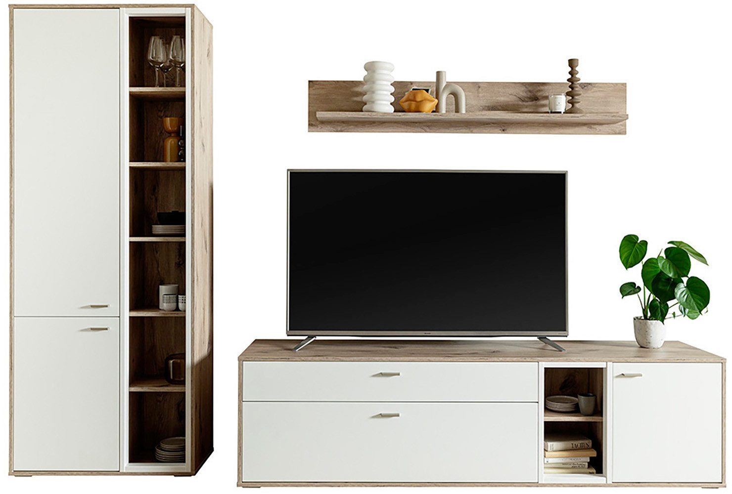 MCA furniture Wandmeubel SANTERNO Woonkamer set (3-delig), deuren & lades gedempt, breedte 292 cm (complete set, 3-delig)