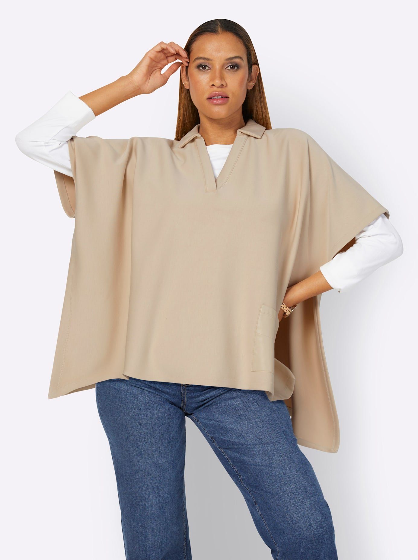 Creation L Shirtjasje Shirt-poncho (1-delig)