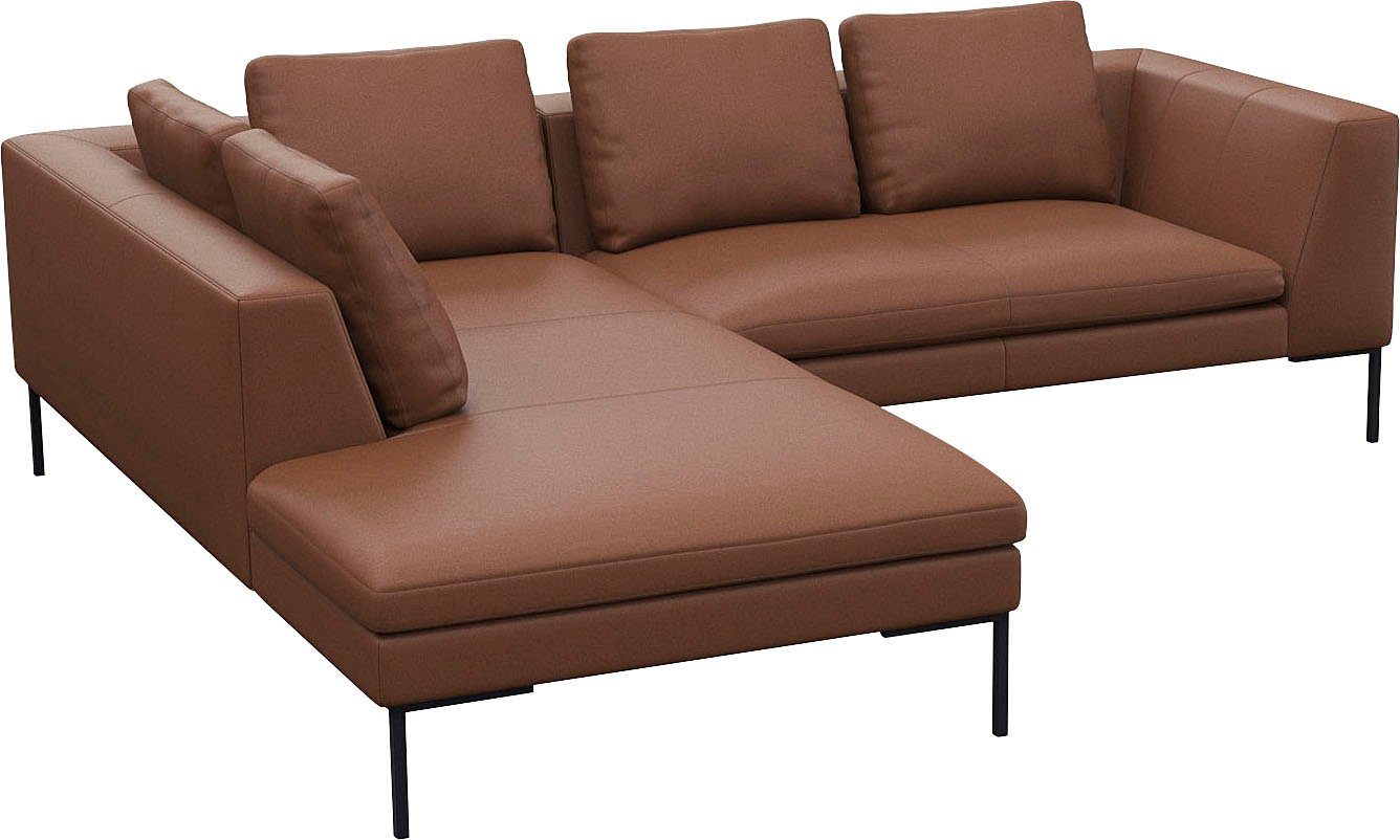 FLEXLUX Hoekbank Loano, super comfortabel zitcomfort door koudschuim in de zitting, L-vorm