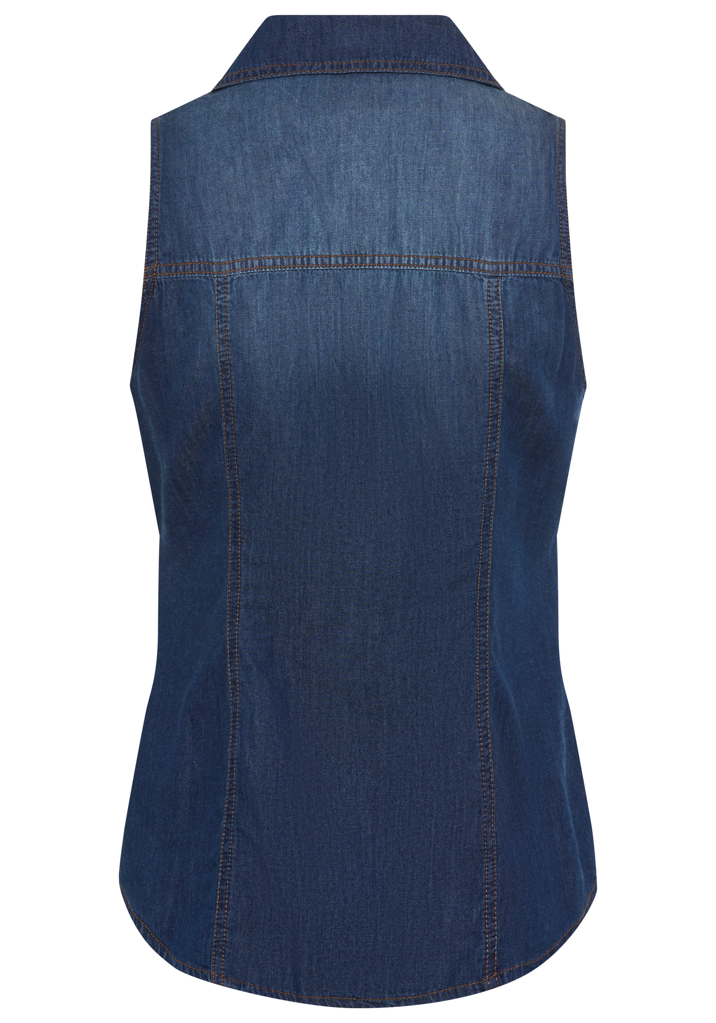 Arizona Jeans blouse met knopen in parelmoer-look