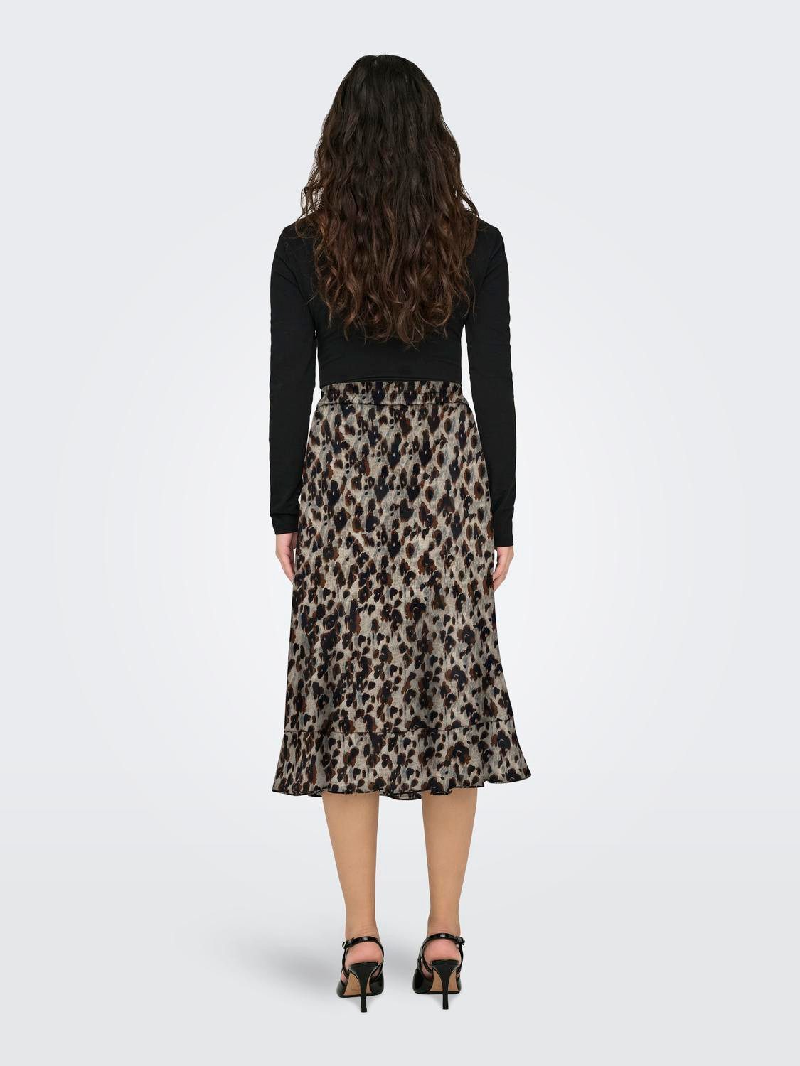 Only Wikkelrok ONLCARLY FLOUNCE LONG SKIRT