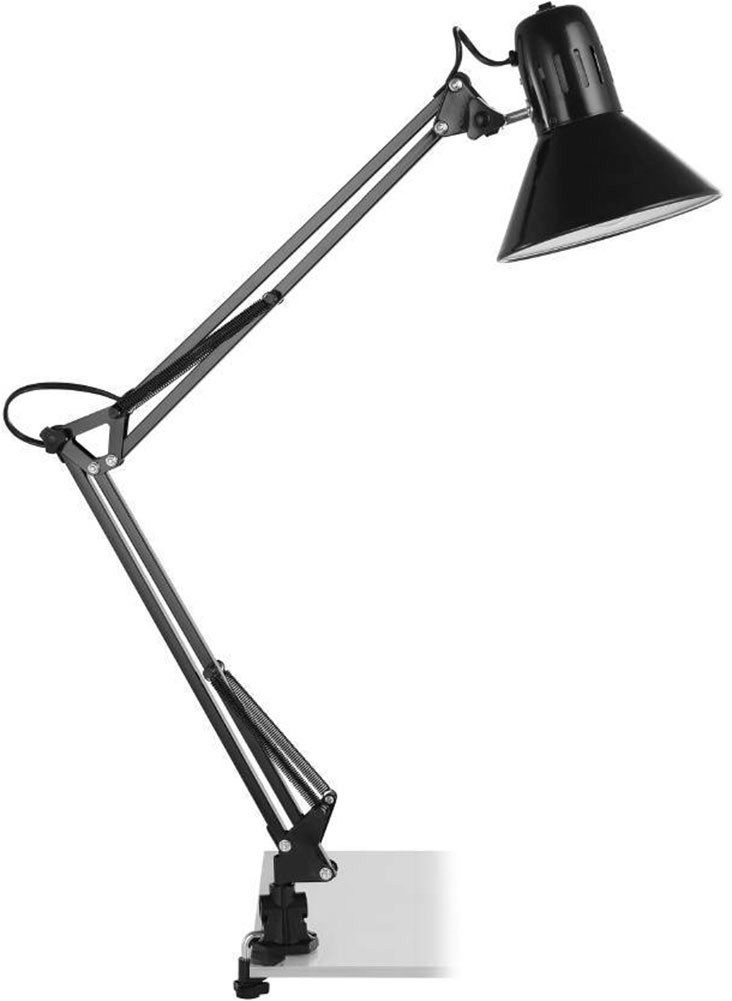 EGLO Tafellamp FIRMO klem lamp, zwart, excl. lichtbron E27, met schroefklem Klem lamp vintage, industrieel, retro, bureau lamp, E27 fitting