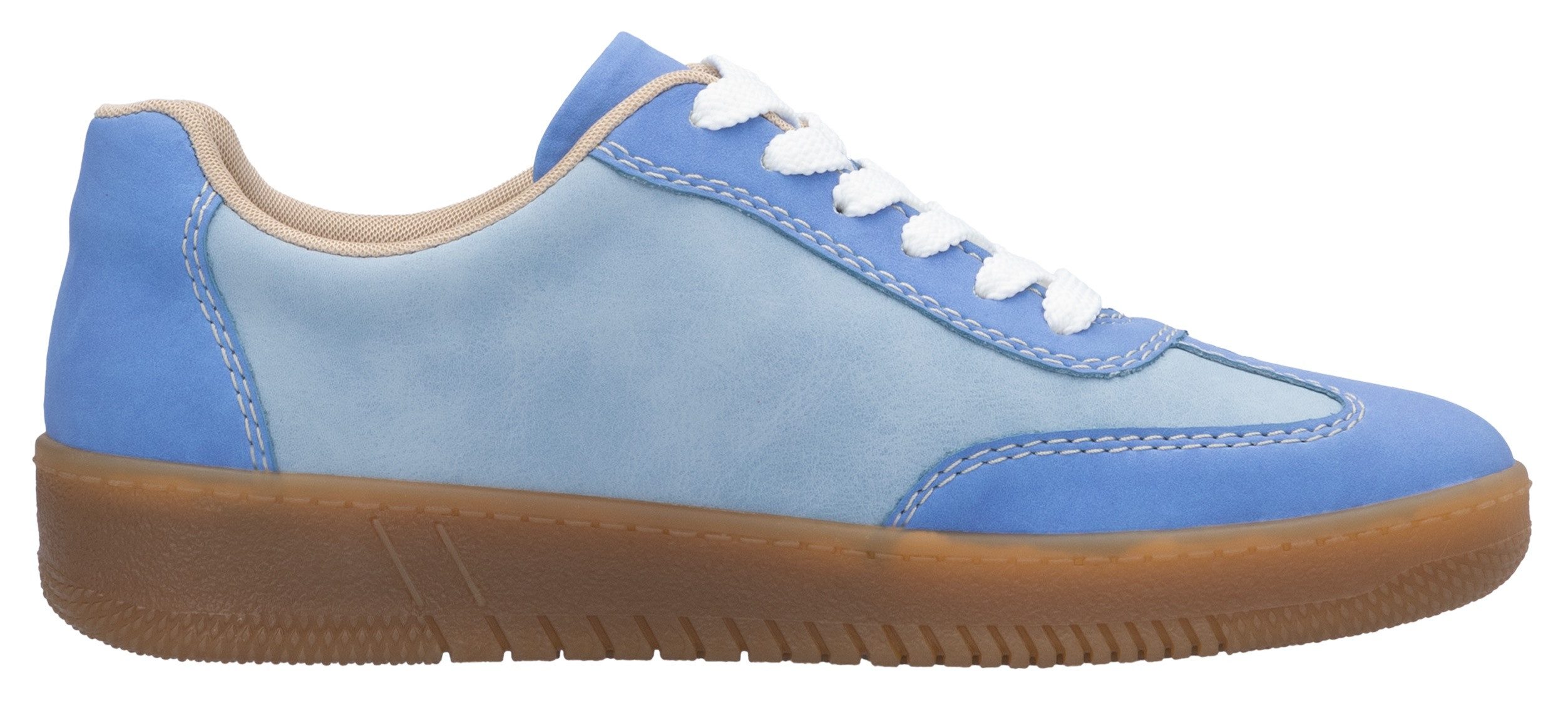 RIEKER Sport Plateausneakers vrijetijdsschoen, lage schoen, veterschoen in vegan uitvoering