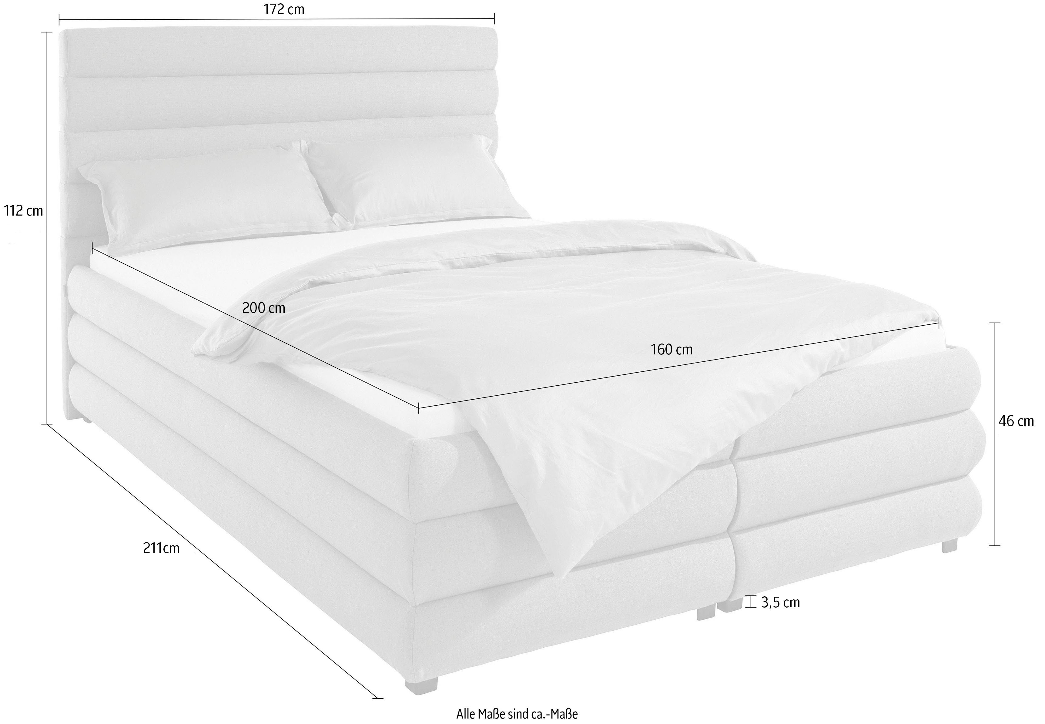 LeGer Home by Lena Gercke Gestoffeerd bed Maylis bouclé naar keuze met en zonder matras en lattenbodem, ook in 200 cm breedte