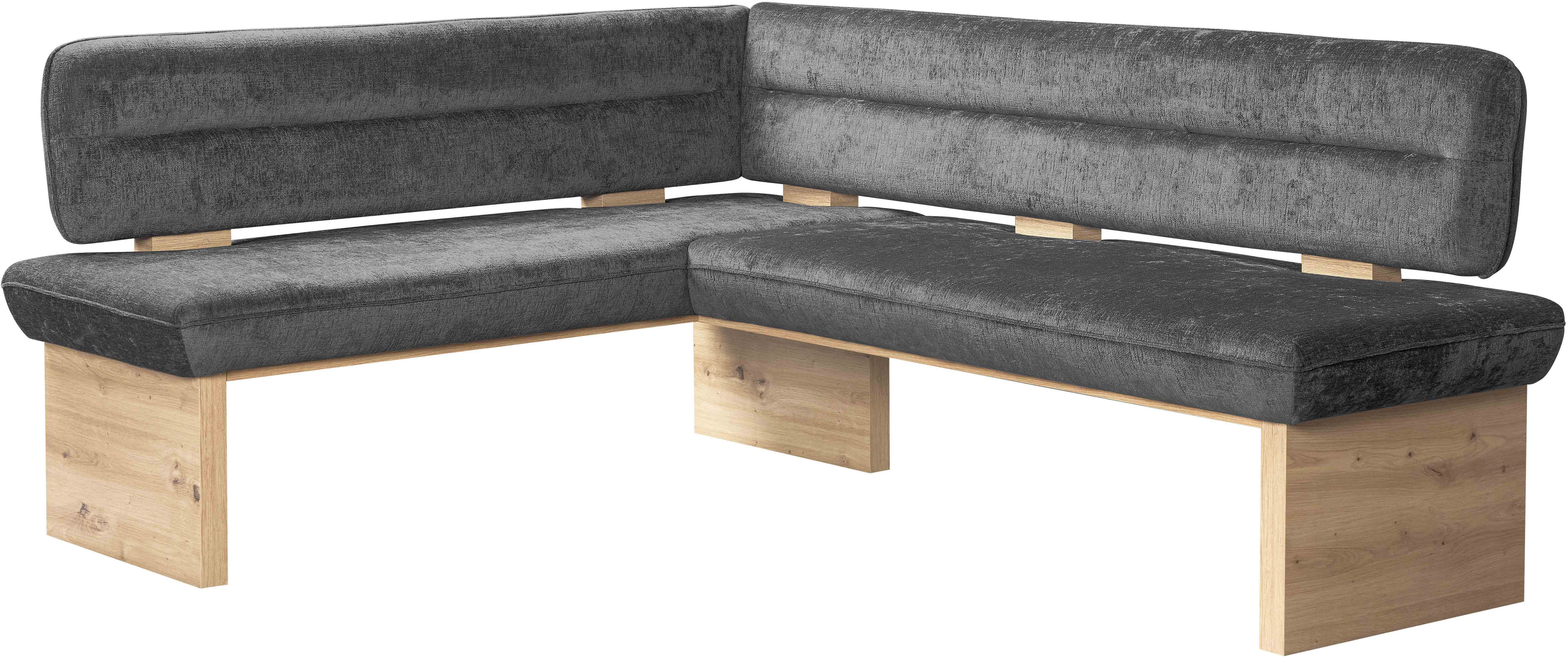 Home affaire Eethoek Louise + Miles eetkamerset, zitgroep, hoekbank, keukenbank Eetkamer zitgroep stoelen tafel en bank comfortabel gepolsterd (4-delig)