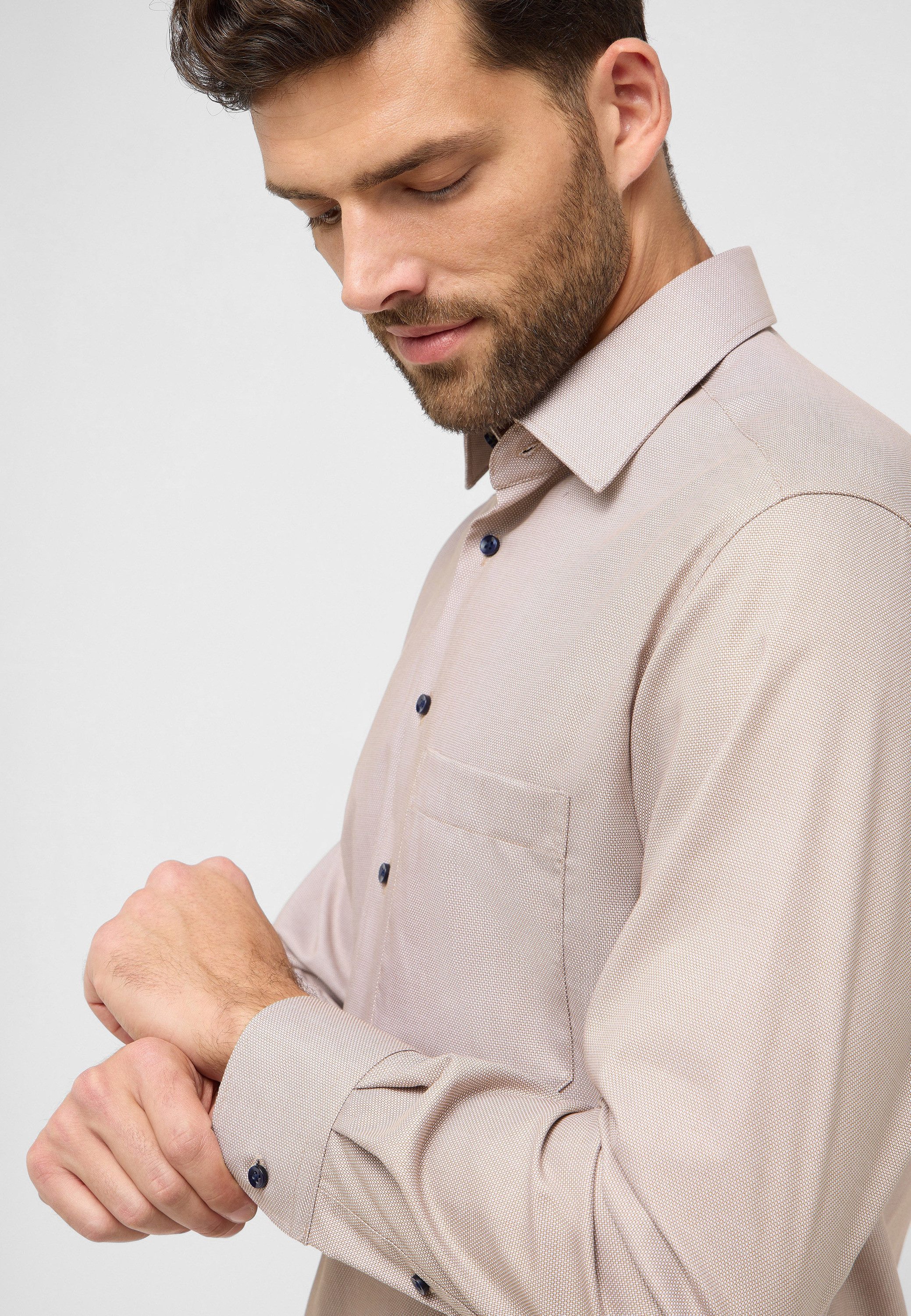 Eterna Overhemd met lange mouwen Comfort fit NON IRON (strijkvrij)