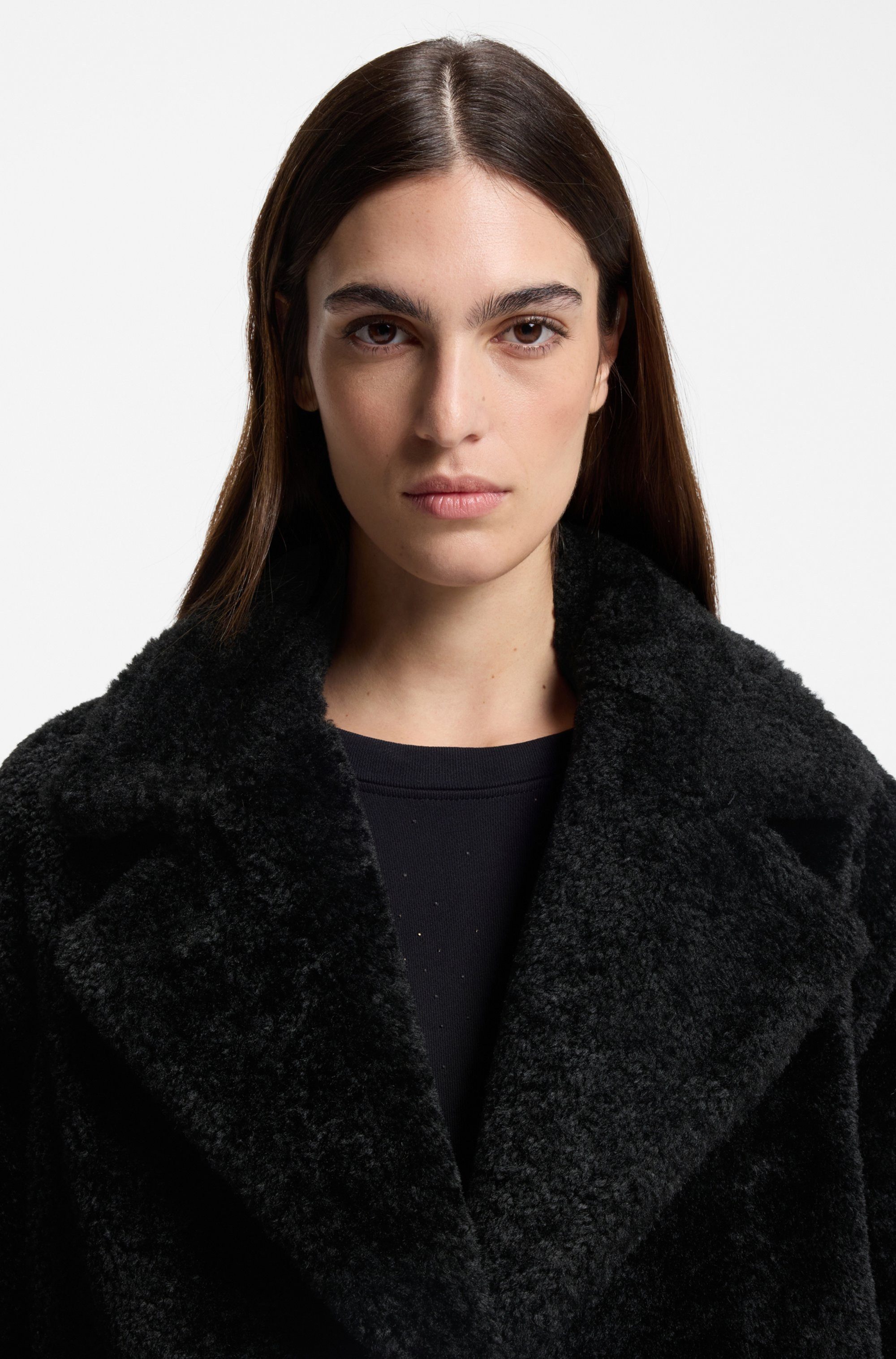 Boss Orange Korte jas Catedy Premium damesmode van zachte teddy, relaxed fit