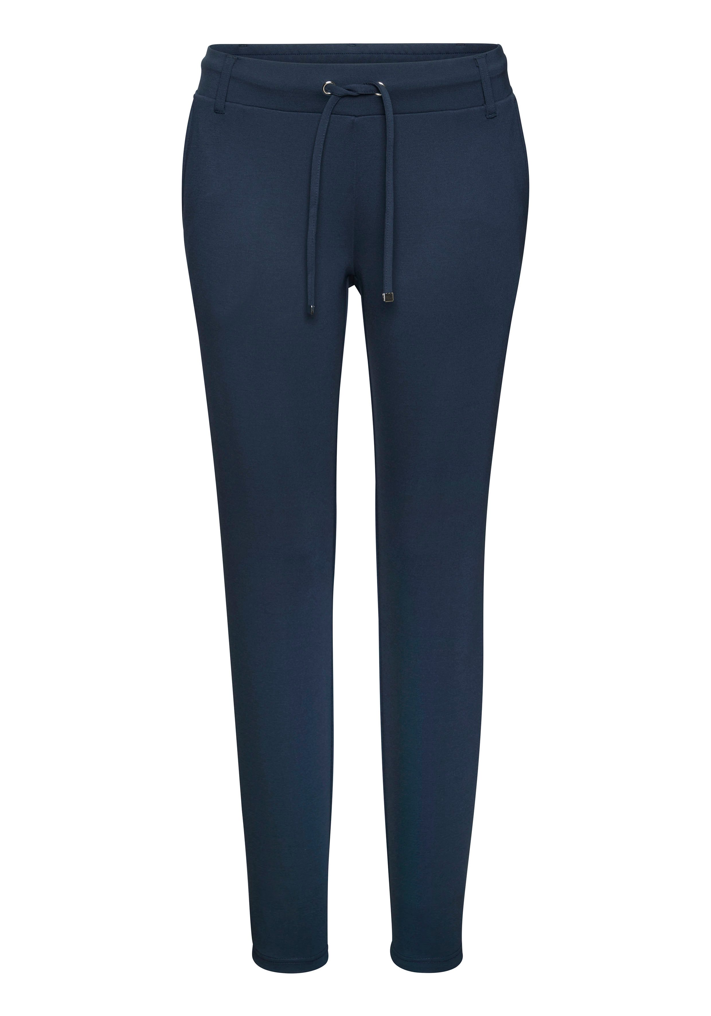 Lascana Jogpants met elastische tailleband en riemlussen loungewear (1-delig)