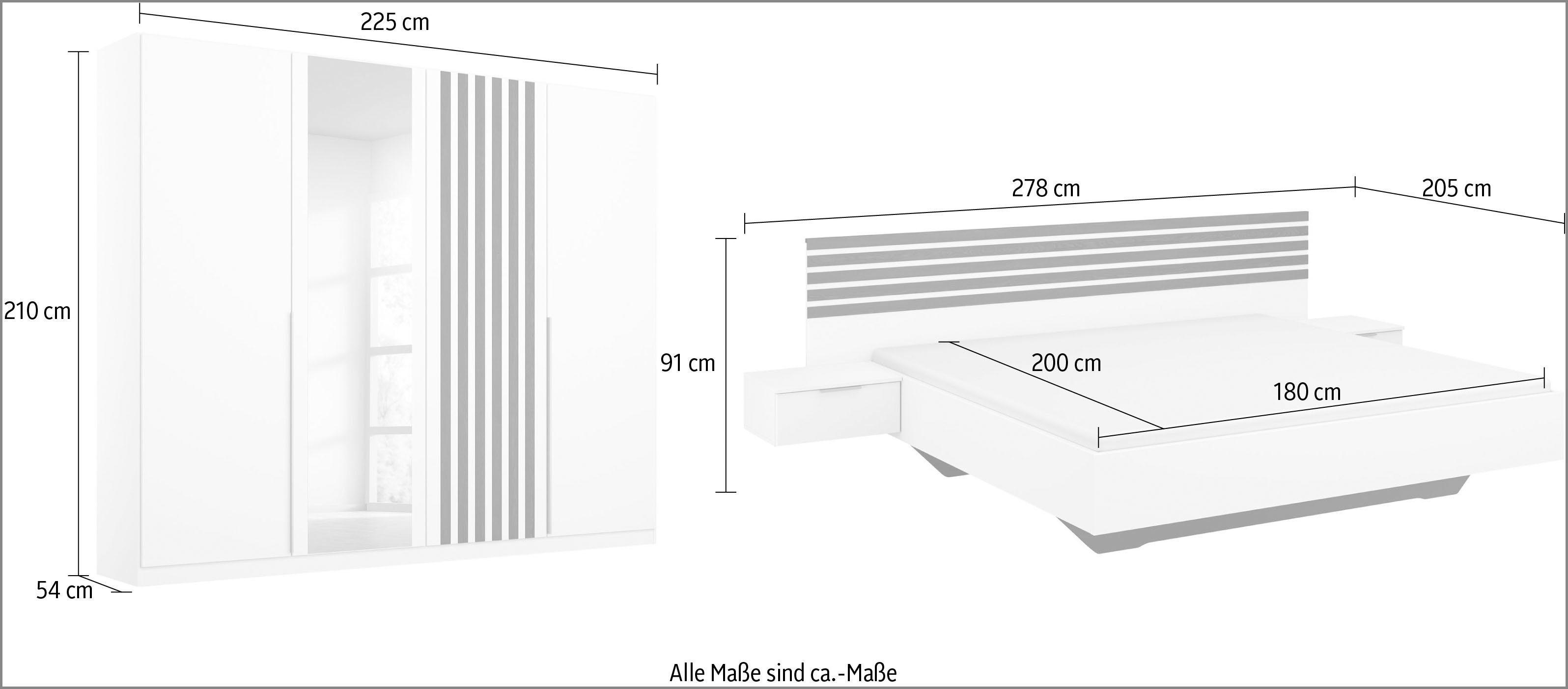 rauch Slaapkamerserie Lamella met elegante lattengarnering (set)