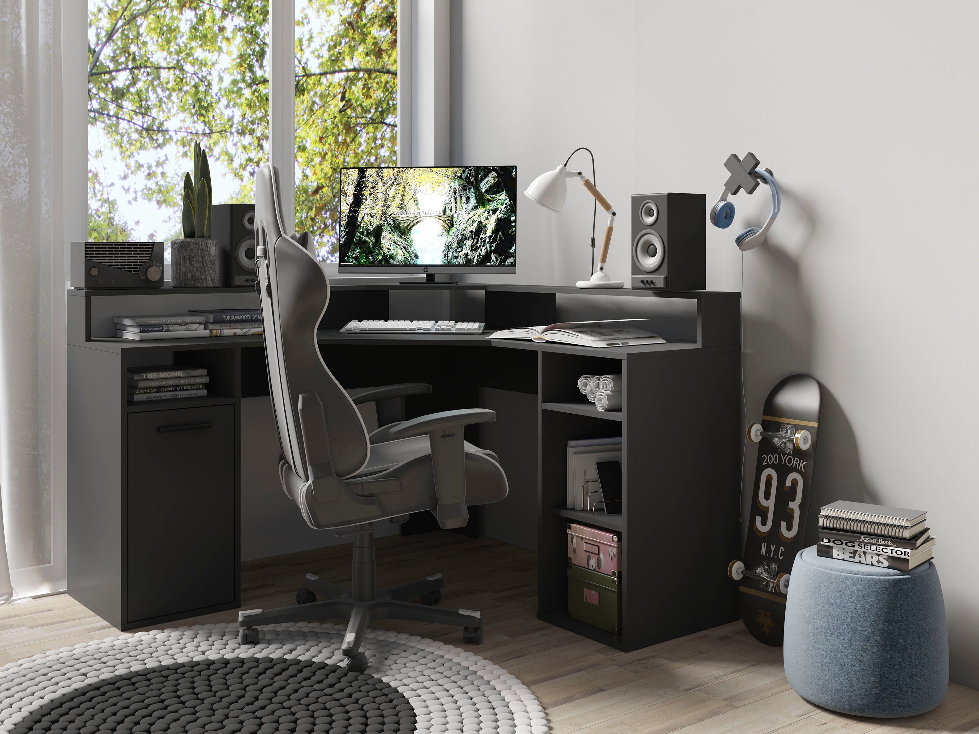 byLIVING Gamingtafel Fox Breedte 139 cm, modern hoekbureau
