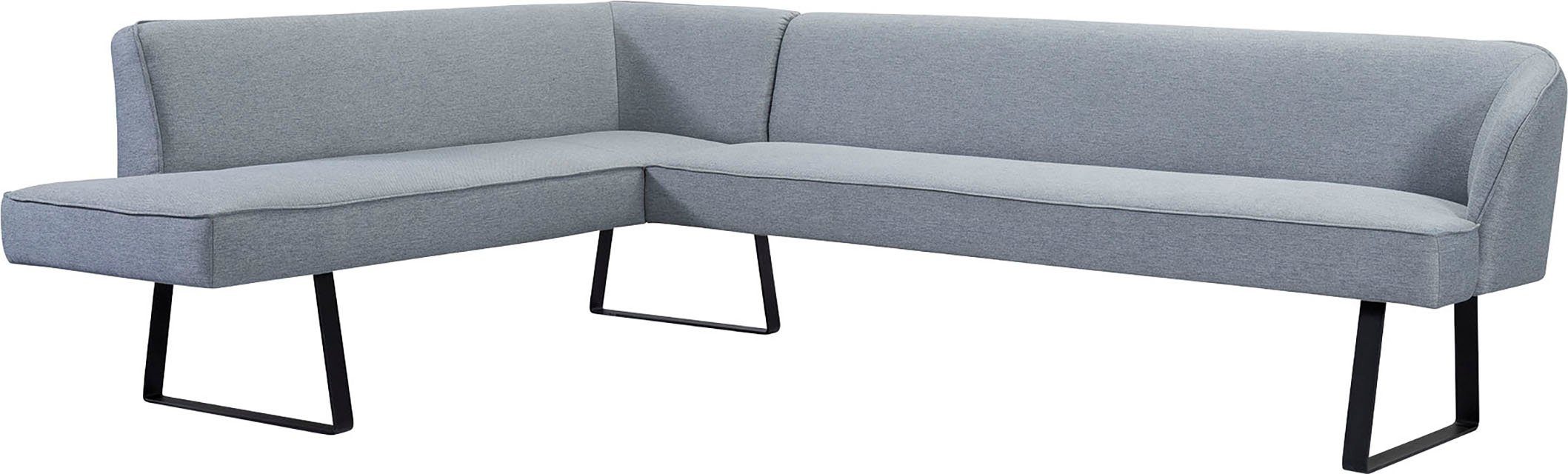 exxpo - sofa fashion Hoekbank Americano met opstaande naad en metalen poten, bekleding in verschillende kwaliteiten