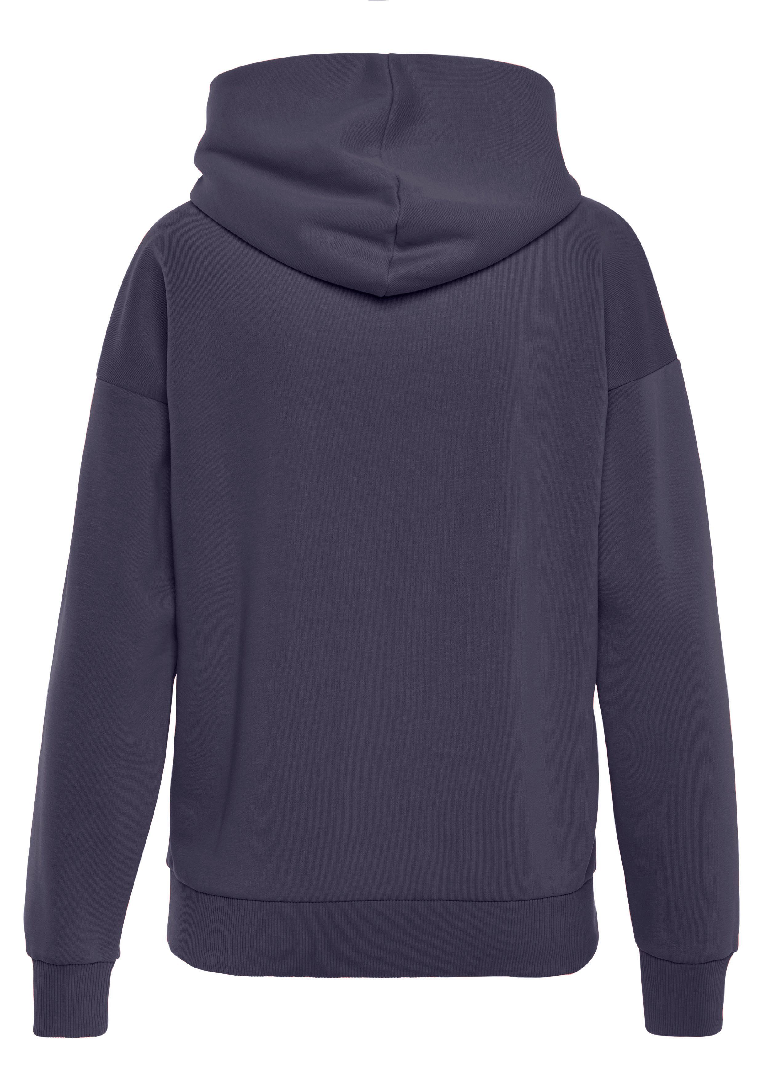 active by Lascana Hoodie - Performance hoodie met geborduurd rond logo en Performance hoodie met ronde logostiksel en zachte ribboorden