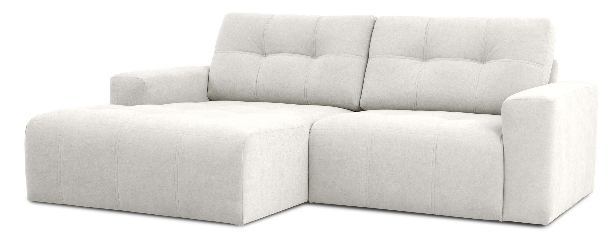 Home affaire Hoekbank Turnon, lounge-sofa, breedte 221 cm Chenille, met knoop- en dubbele stiksels, elegante uitstraling