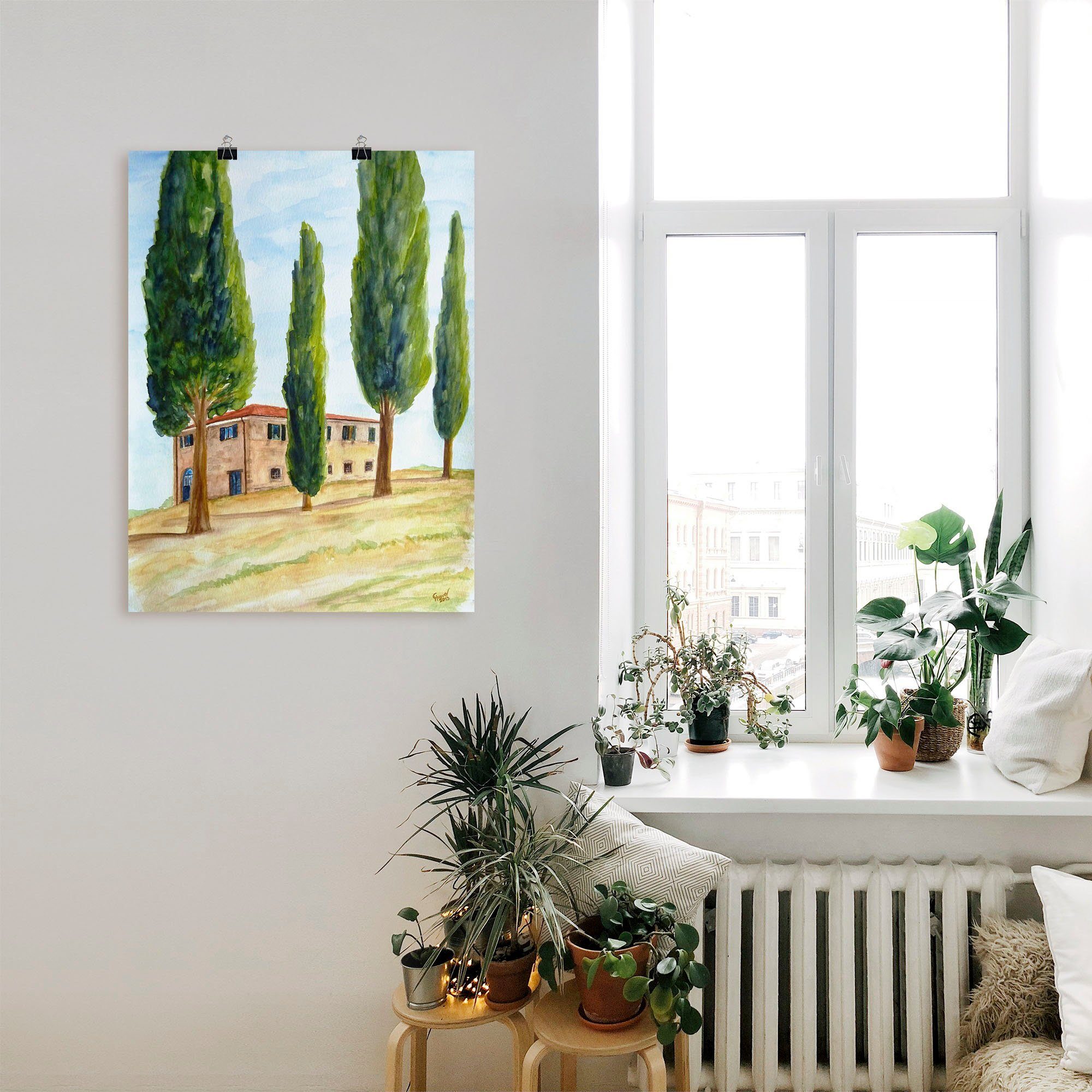 Artland Artprint Landhuis in de Toscane als artprint op linnen, muursticker of poster in verschillende maten