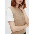 pieces slip-over pcellen o-neck knit vest met wol beige