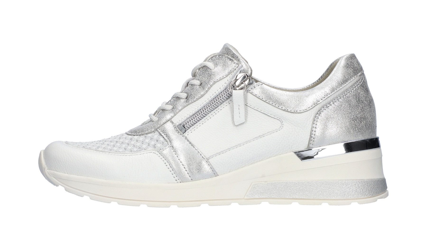 Waldläufer Sneakers met sleehak H-Clara , veterschoenen, lage schoen, vrijetijdsschoen met metallic inzet
