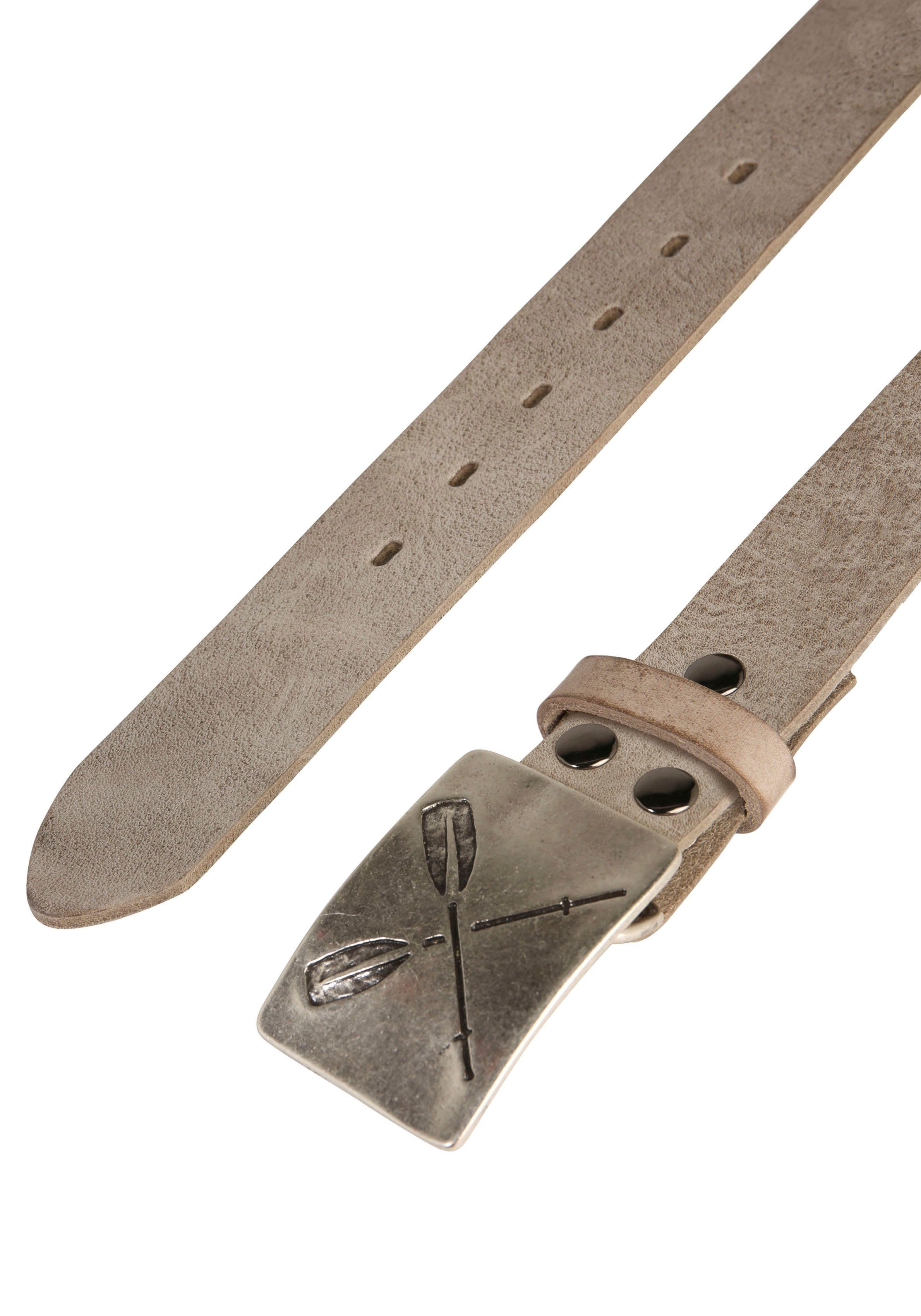 RETTUNGSRING by showroom 019° Leren riem met verwisselbare sluiting "peddel zilverkleur"