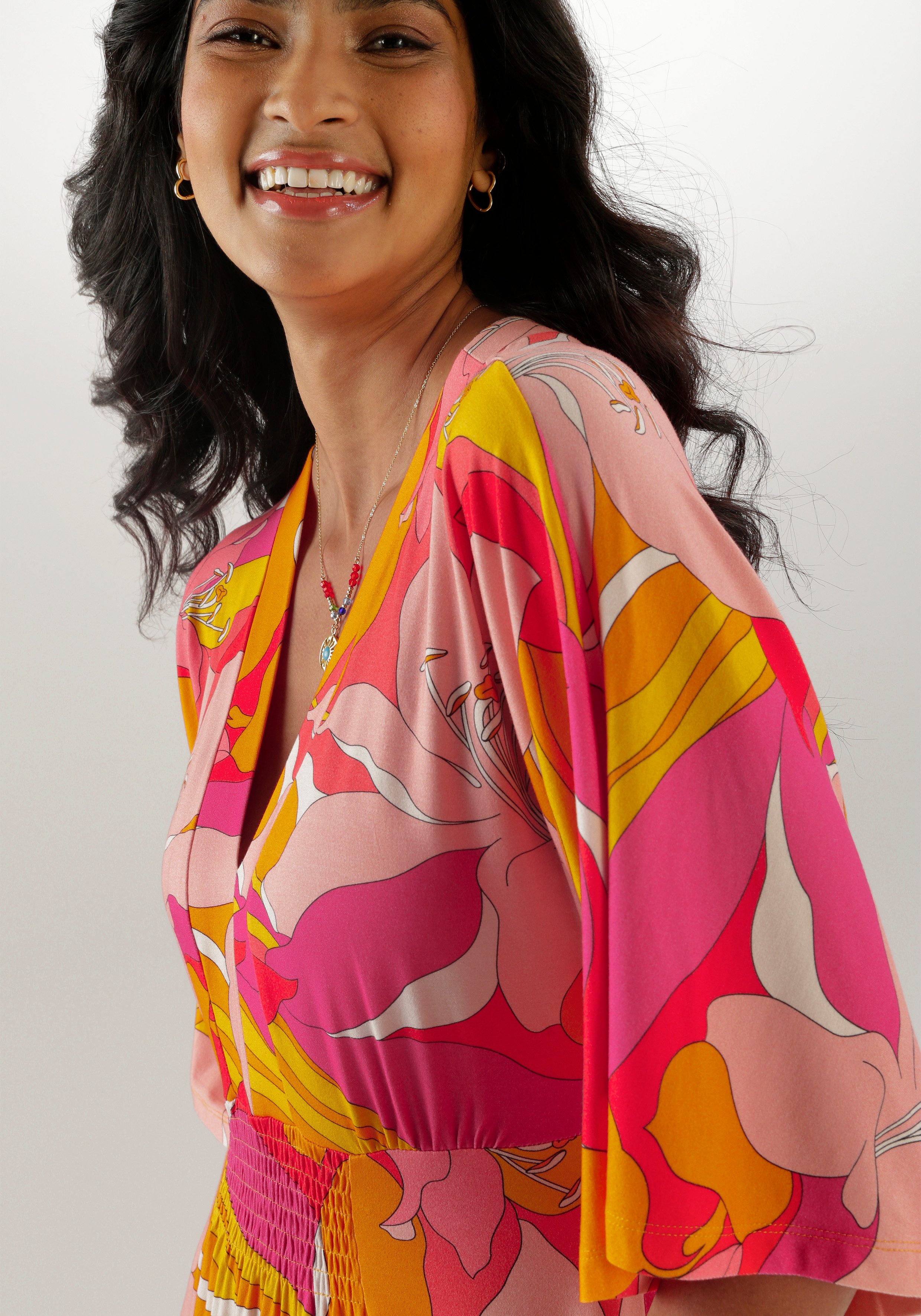 Aniston SELECTED Maxi-jurk met wijde 3/4-mouwen - nieuwe collectie