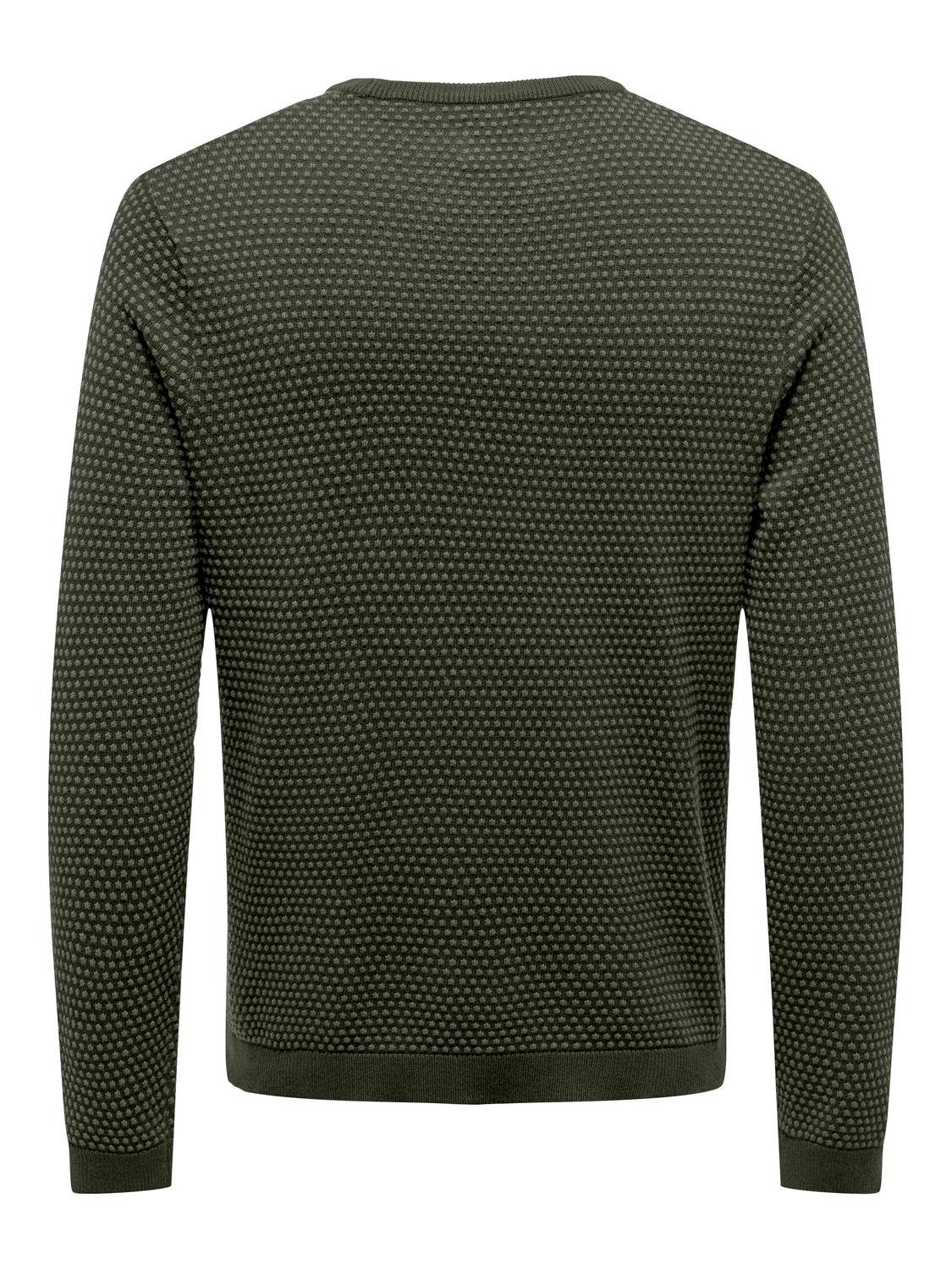 ONLY & SONS Trui met ronde hals ONSTAPA REG 12 STRUC LS CREW KNIT NOOS