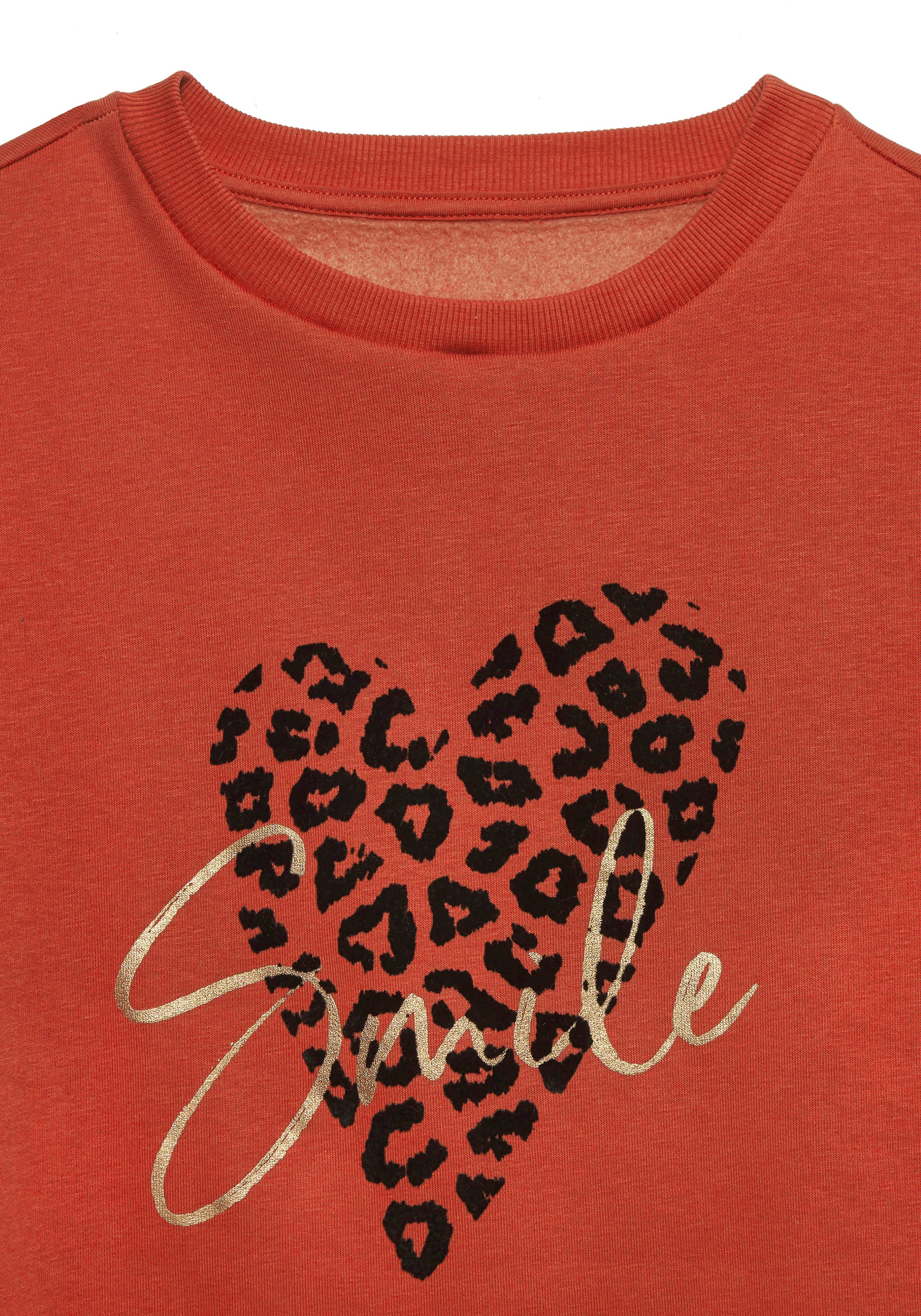 Lascana Sweatshirt Lounge shirt met hart-leo-print loungewear