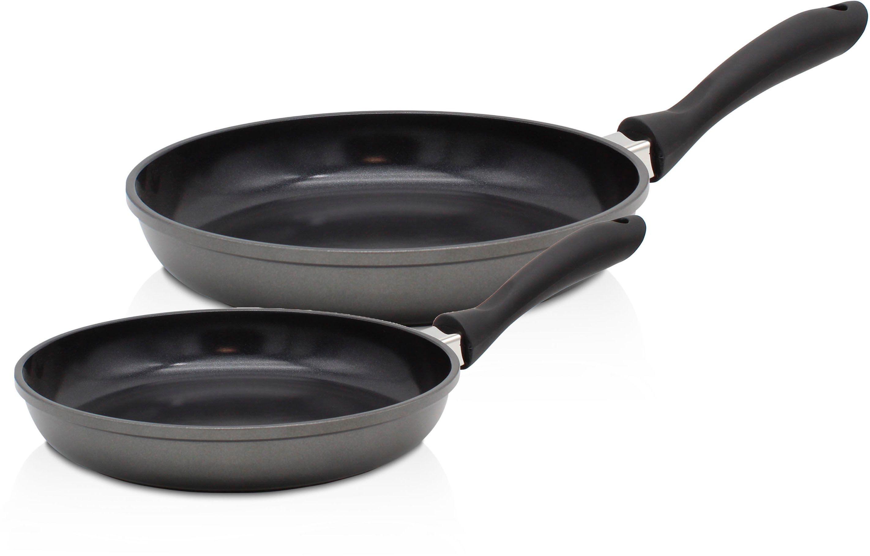 Krüger Pannenset Aluminium giet pan set Potsdam, 2-delig. (set, 2-delig) pannensets grijs