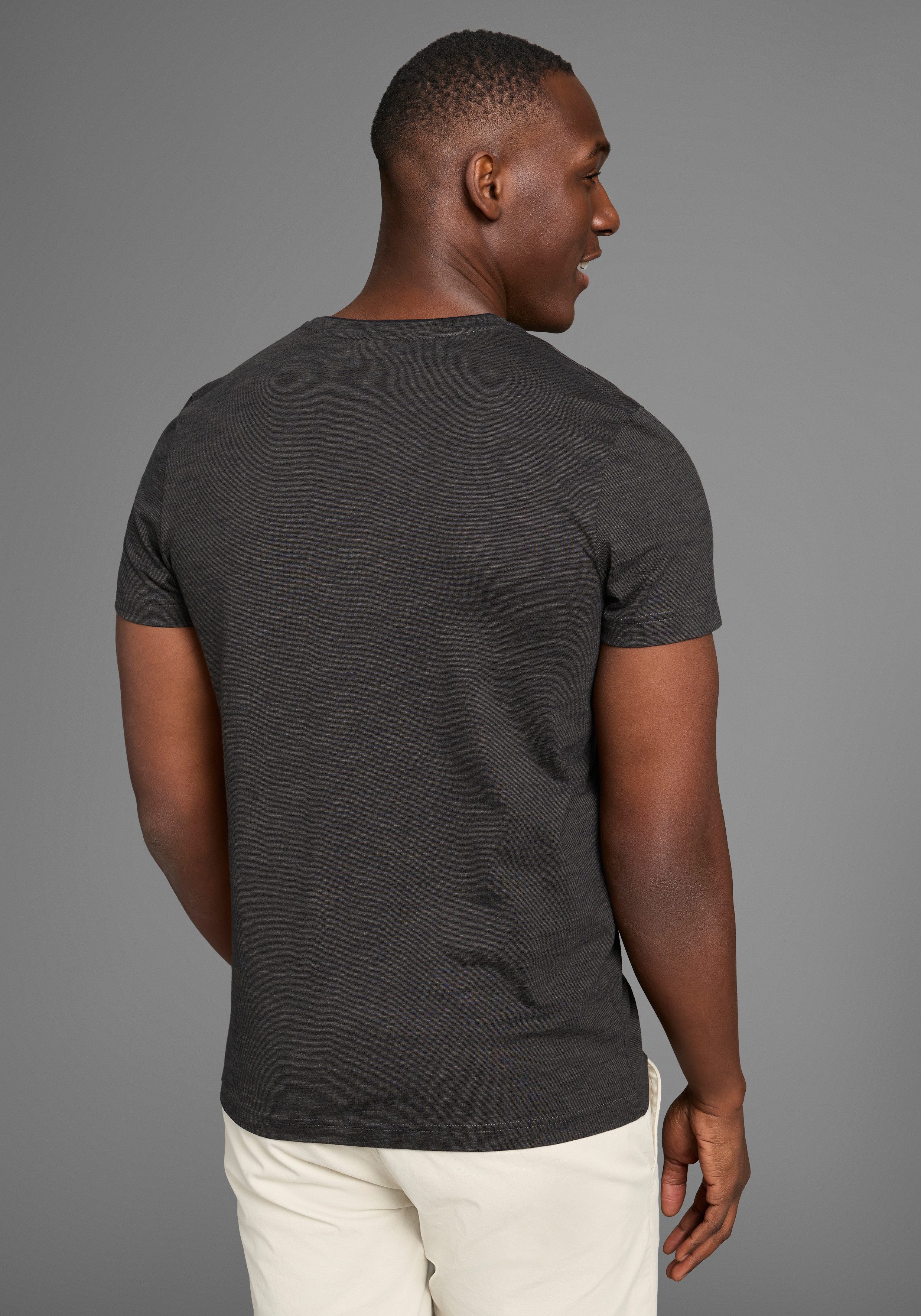 Bruno Banani T-shirt Met dubbele kraag en sierborstzak