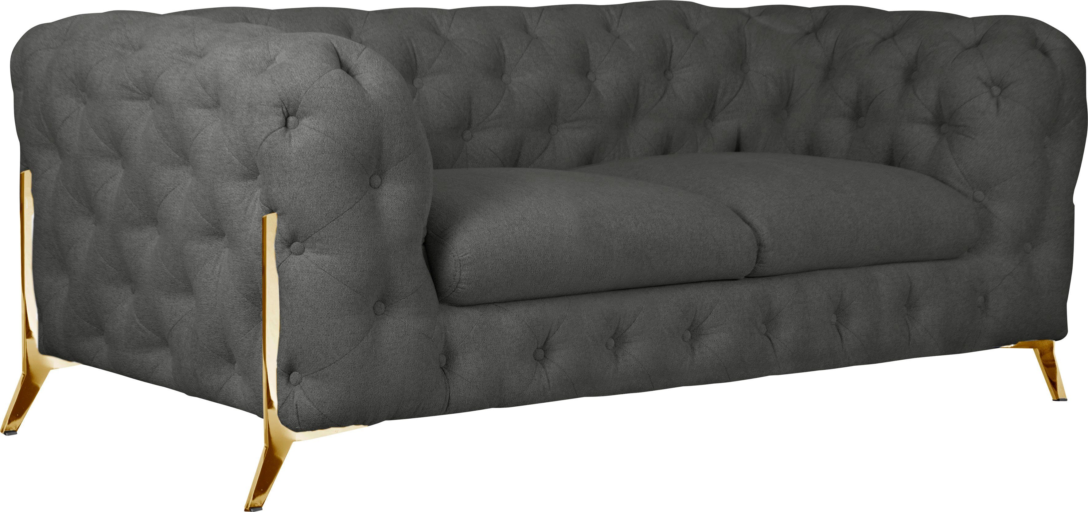 Leonique Chesterfield-bank Amaury luxueuze capitonnage, moderne chesterfield look, kleur van de poten ter keuze