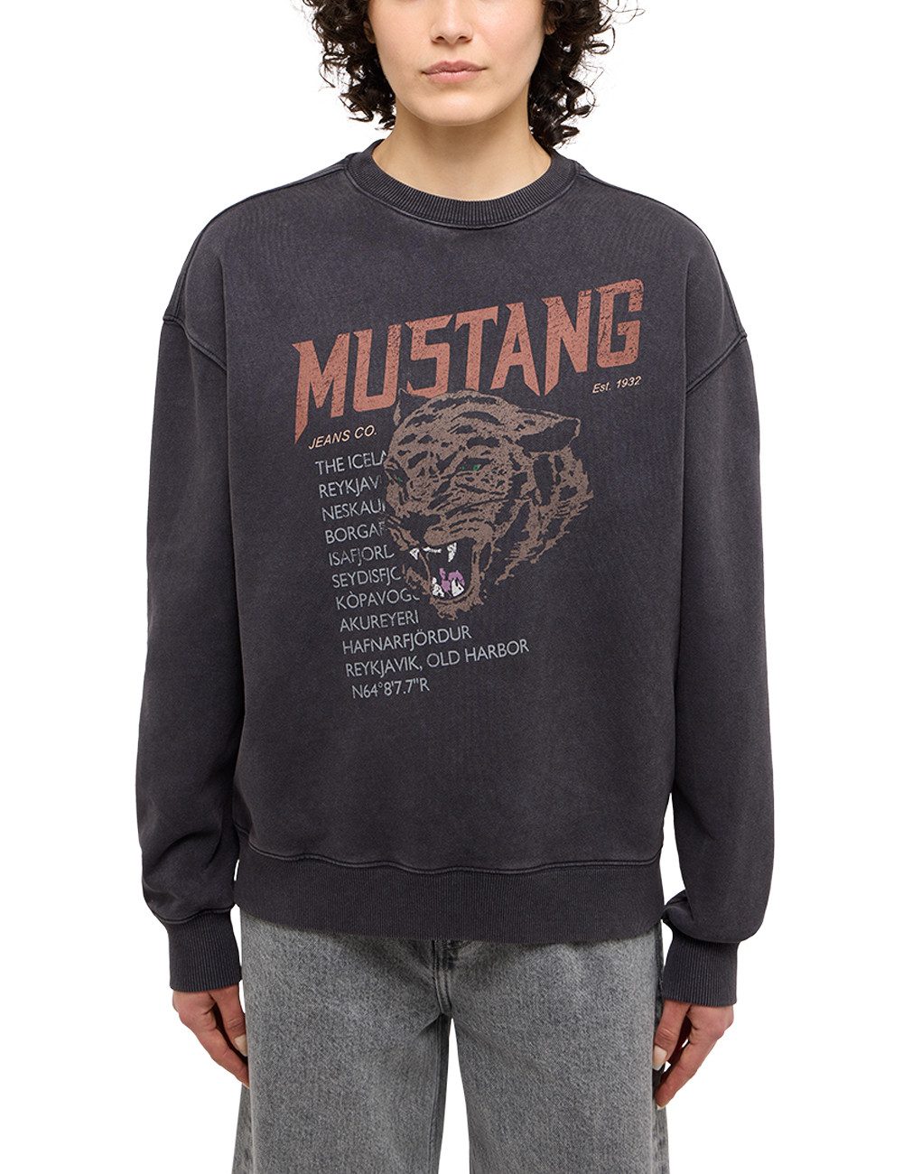 Mustang Sweatshirt Style Salida met frontprint