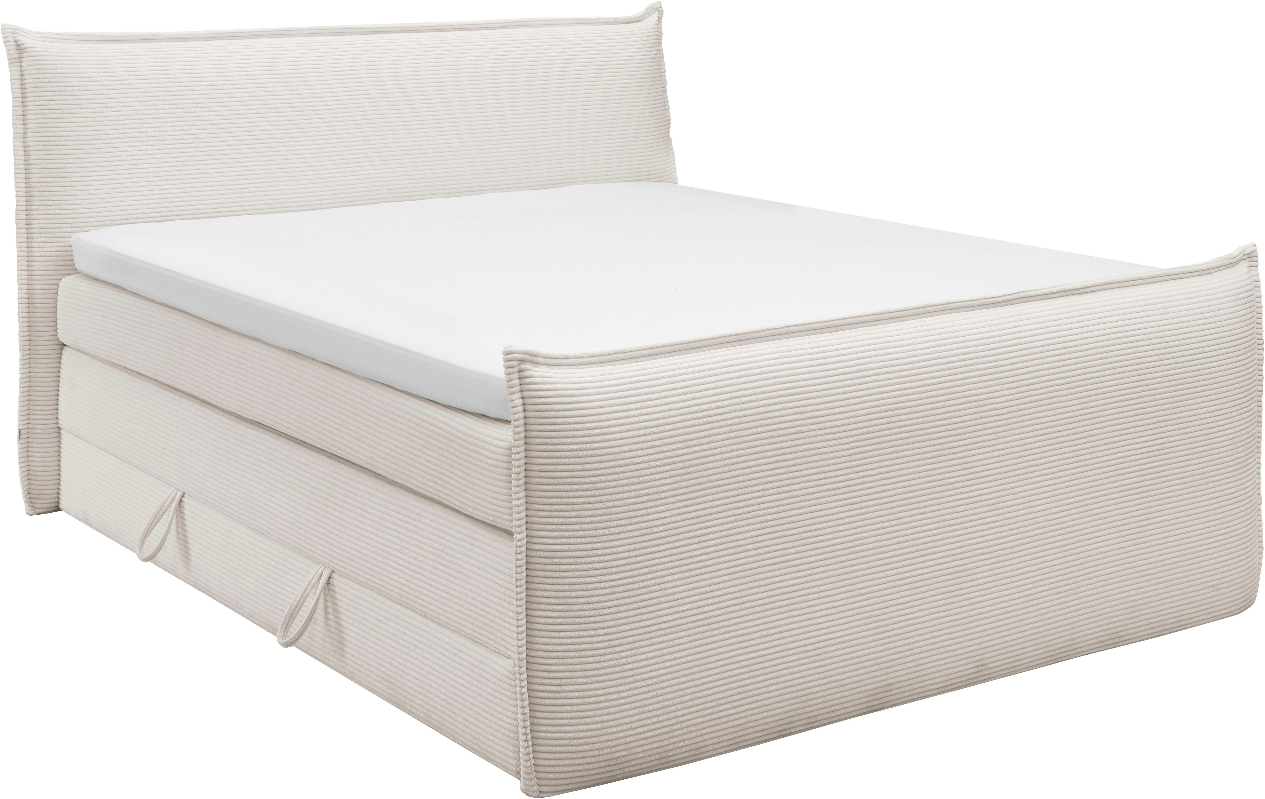 set one by Musterring Boxspring Florida in moderne cord bekleding, met bedlade, in 3 maten verkrijgbaar