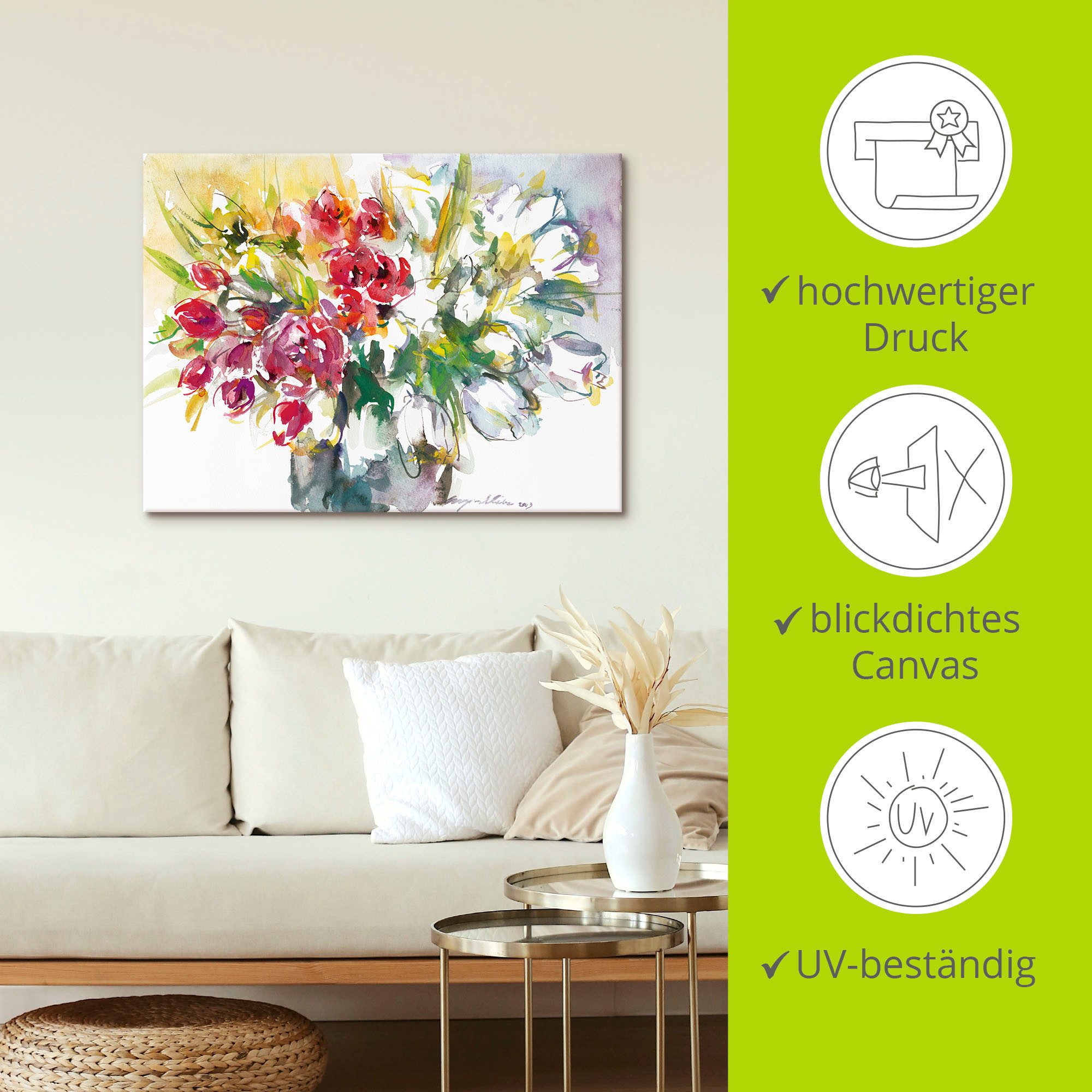 Artland Artprint Bos bloemen IV als artprint op linnen, poster in verschillende formaten maten