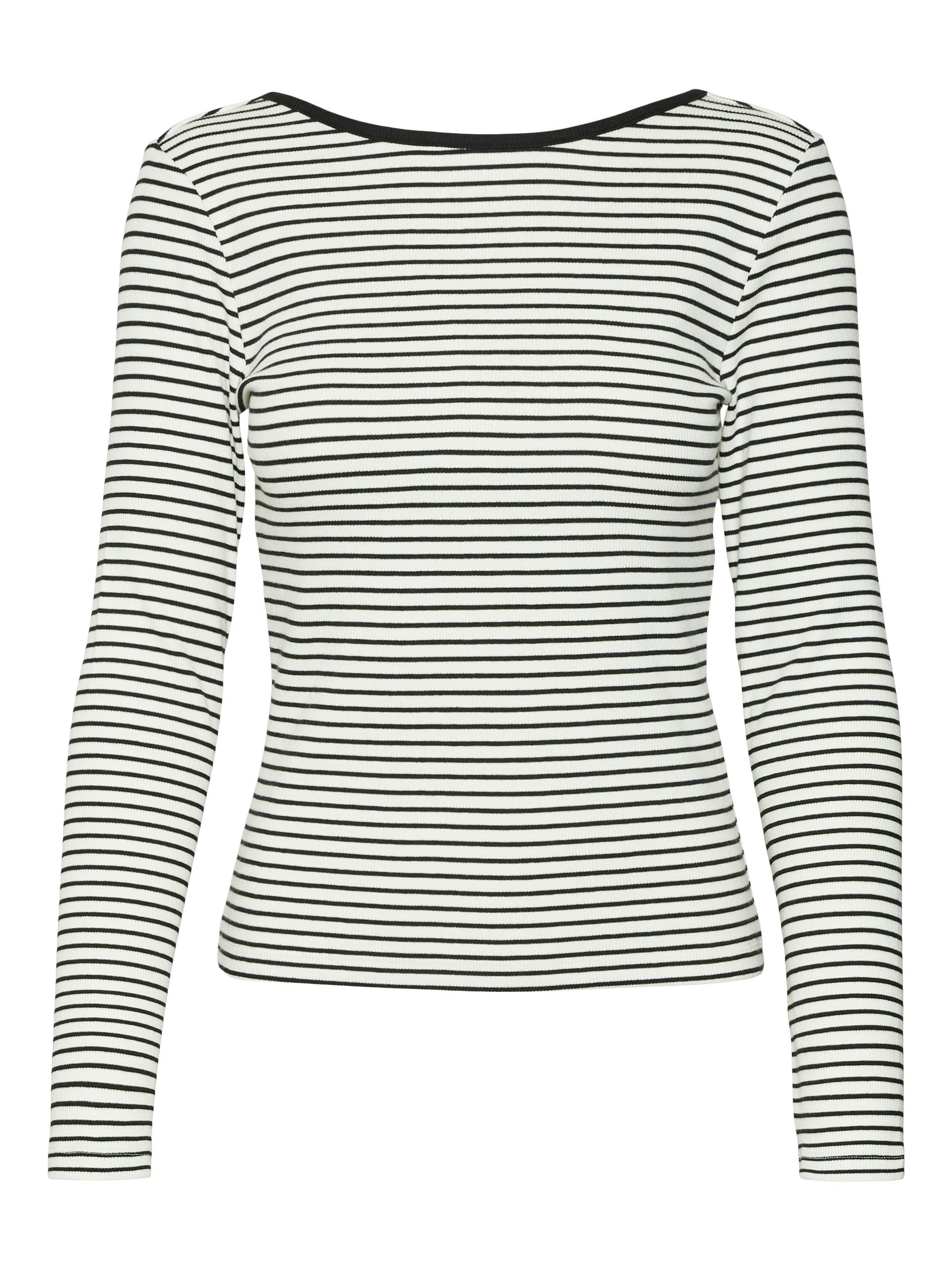 Vero Moda Shirt met lange mouwen VMCHLOE STRIPE LS 2WAY SHORT TOP GO NOOS