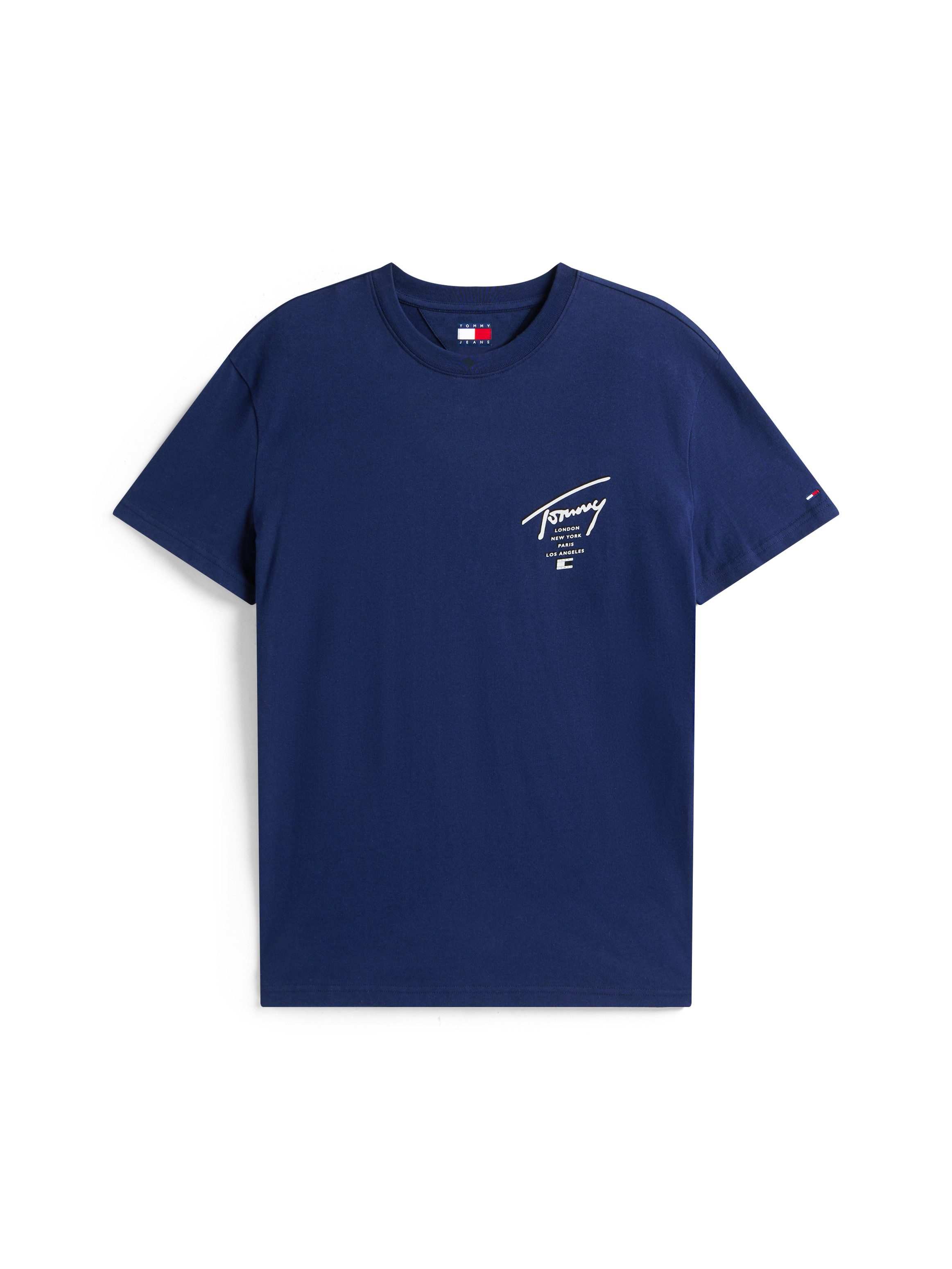 TOMMY JEANS T-shirt TJM SIGN CITY TEE EXT Ronde hals, regular fit, grote rugprint