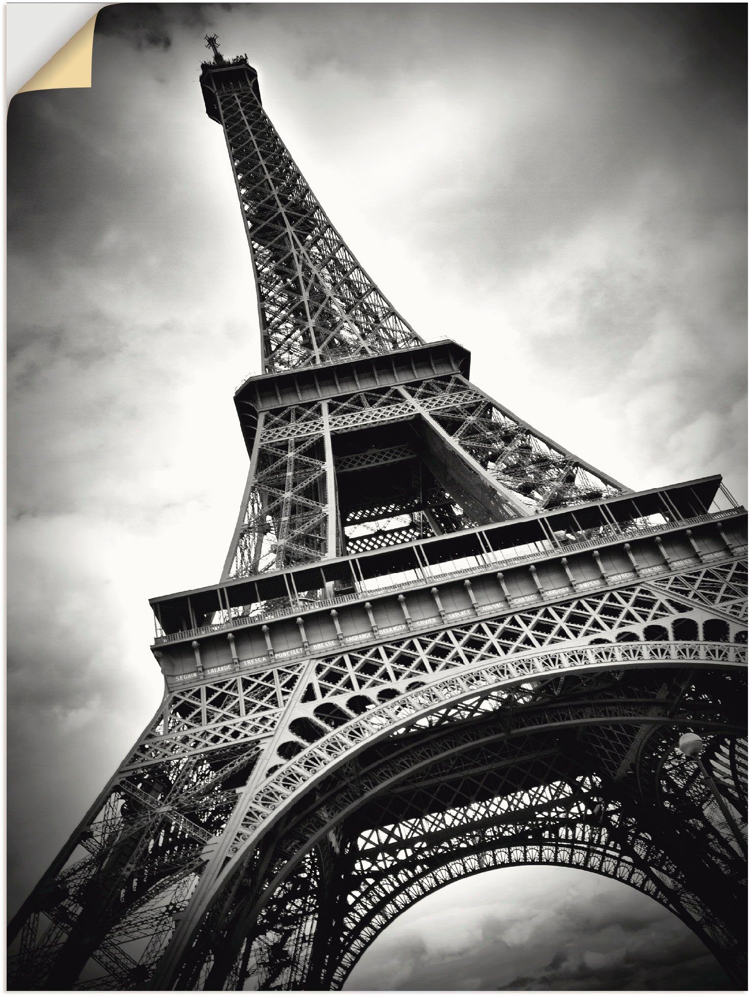 Artland Artprint Eiffeltoren Parijs in vele afmetingen & productsoorten -artprint op linnen, poster, muursticker / wandfolie ook geschikt voor de badkamer (1 stuk)