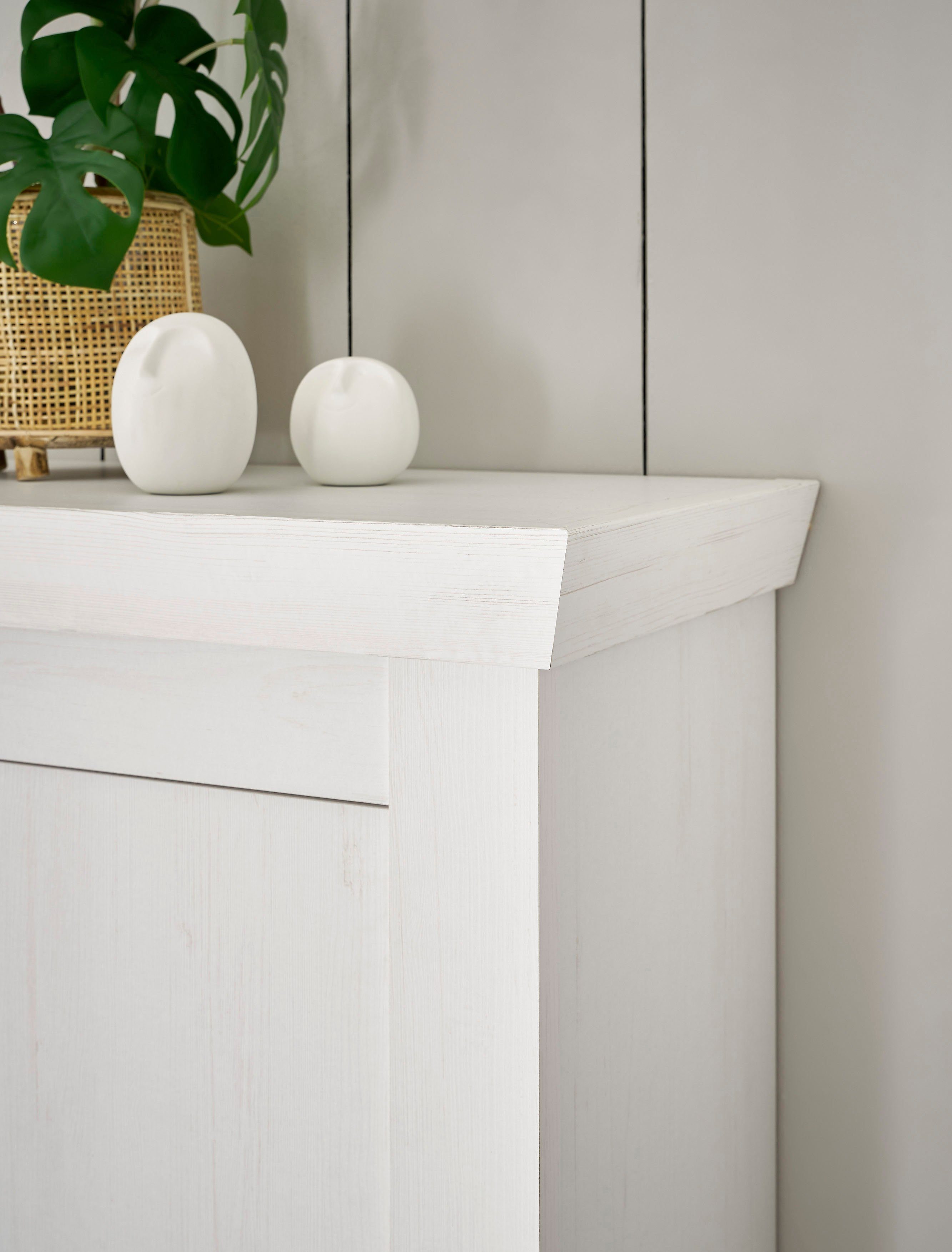 Home affaire Buffetkast Ravenna in romantische landelijke stijl, grepen van metaal, hoogte 207 cm