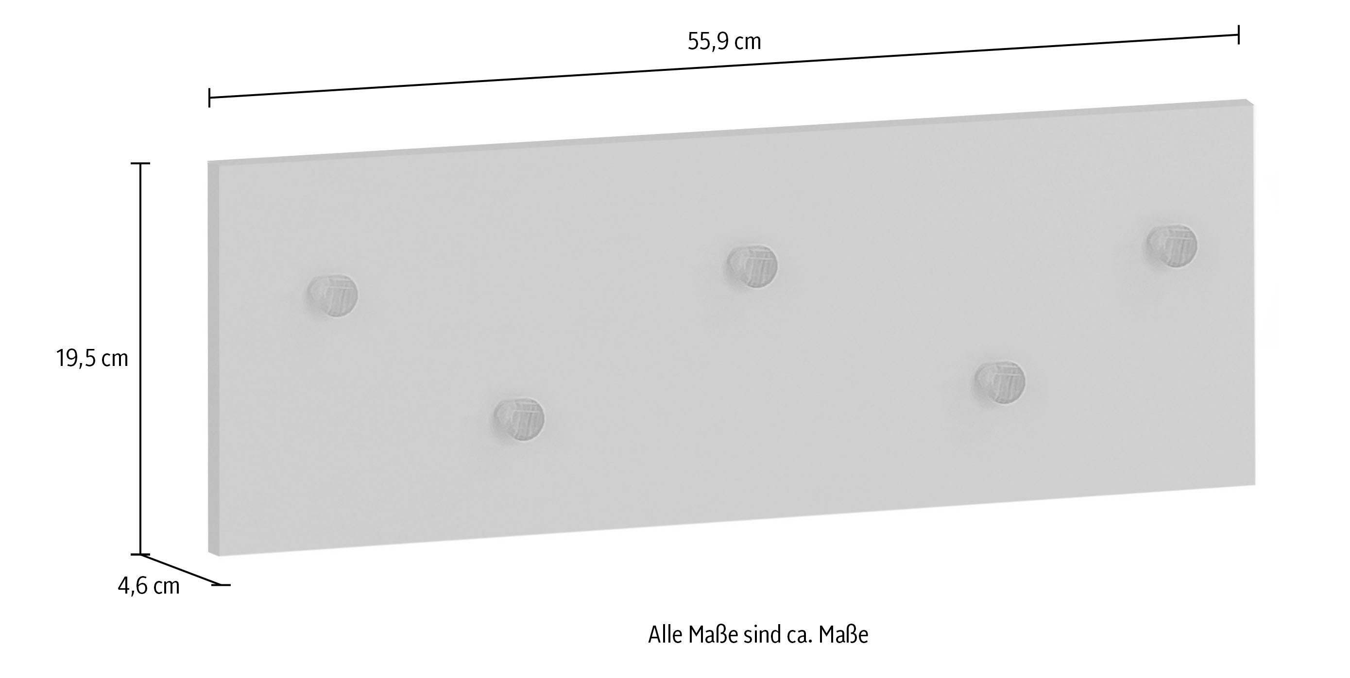 Schildmeyer Kapstok Bjarne, breedte 55 cm Haken van massief hout, horizontaal en verticaal te monteren