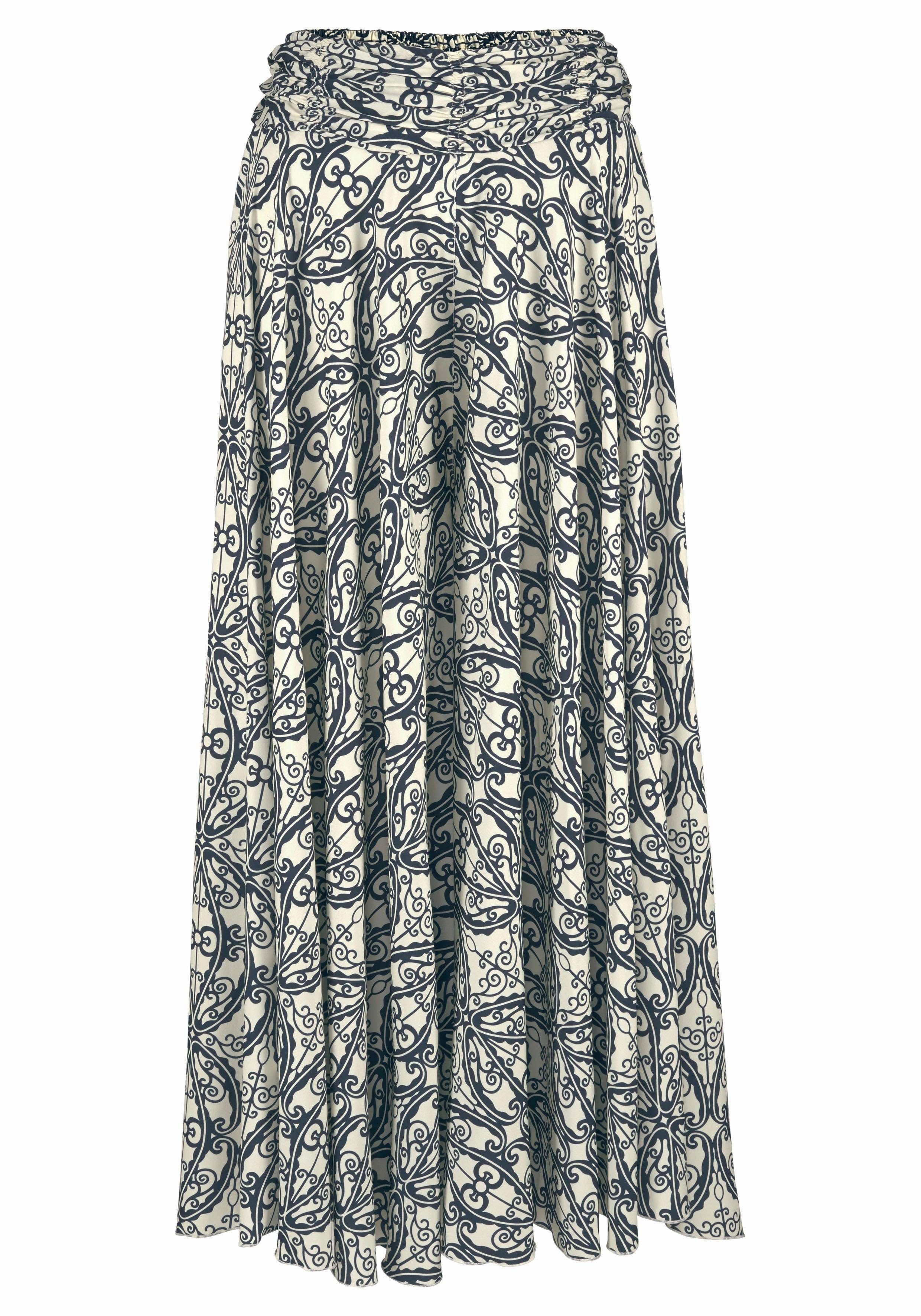 Lascana Broekrok met all-over print, culotte stijl, extra wijde pijpen
