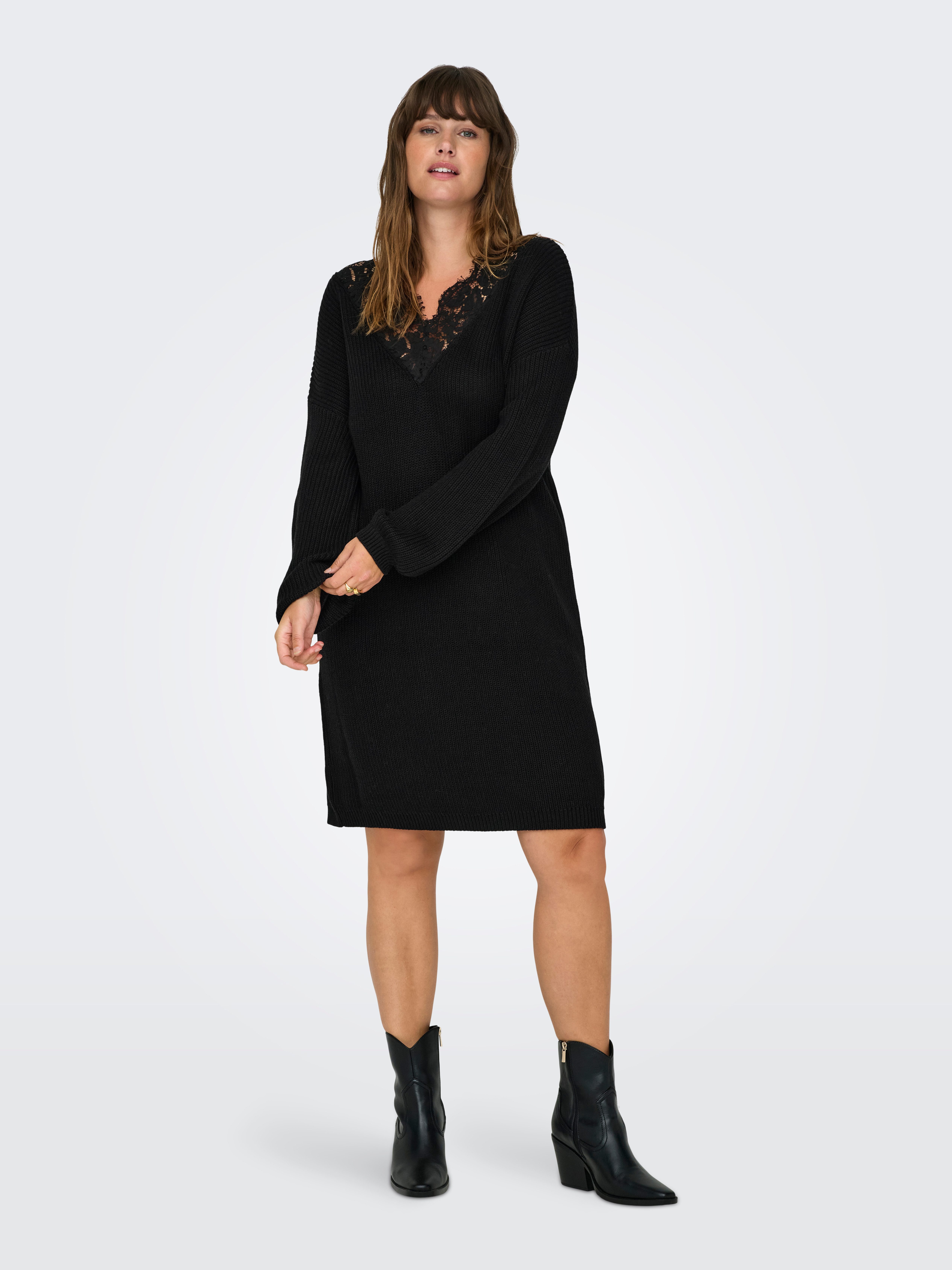 ONLY CARMAKOMA Gebreide jurk CARXENIA LIFE L S DRESS KNT