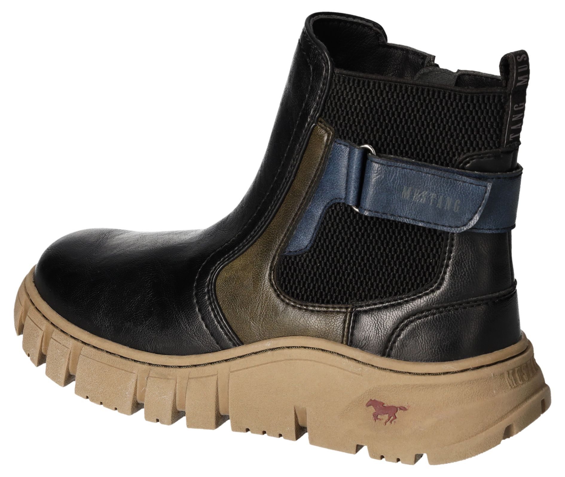 Mustang Shoes Winterlaarzen enkellaars, instaplaarzen, plateausool, met stretchinzet