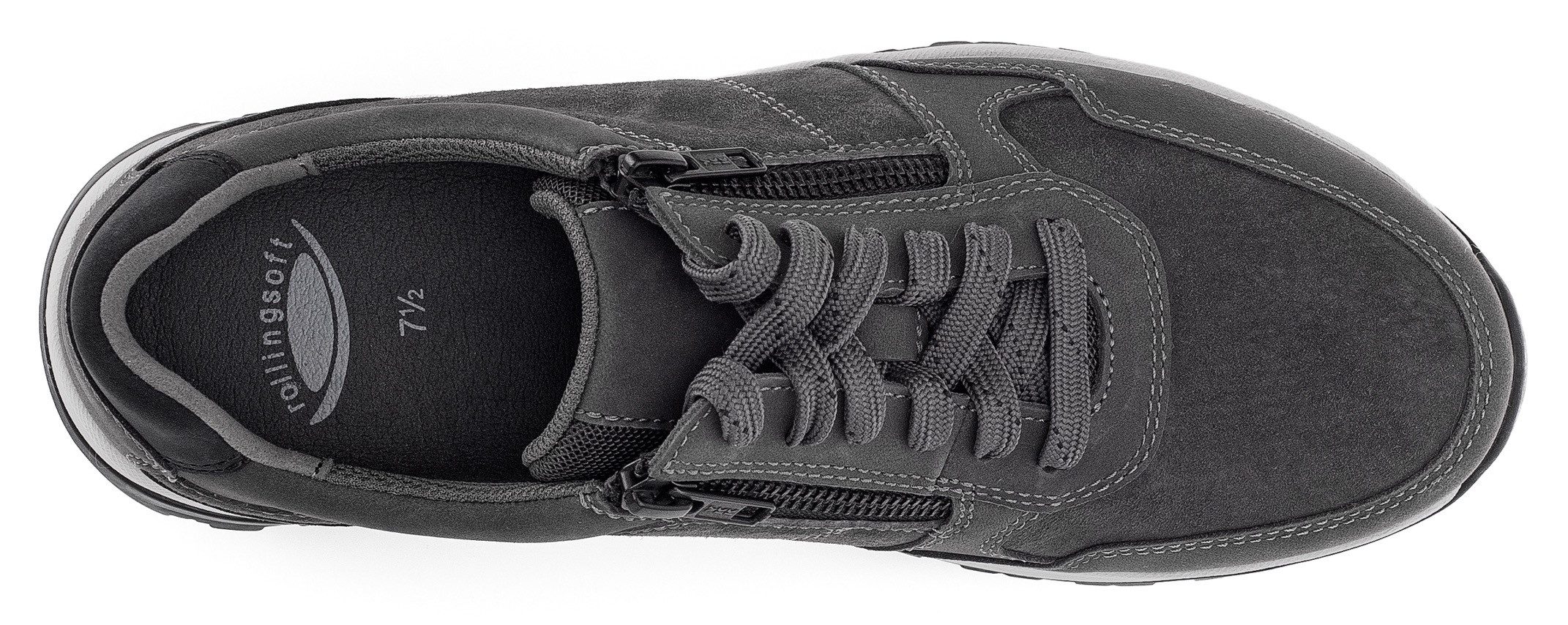 Gabor Rollingsoft Sneakers met sleehak , comfort schoen, veterschoen, lage schoen in breedte g 1/2 (= breed)