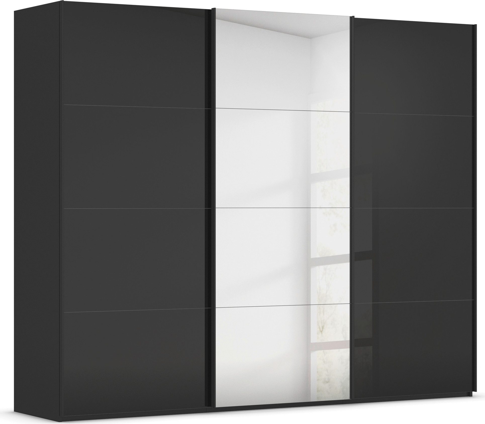 rauch Schuifdeurkast Kledingkast Kast Garderobe Slaapkamerkast SCALE-FYRA edel vierdelige deuren spiegel/glas-mix veel kleuren made in germany