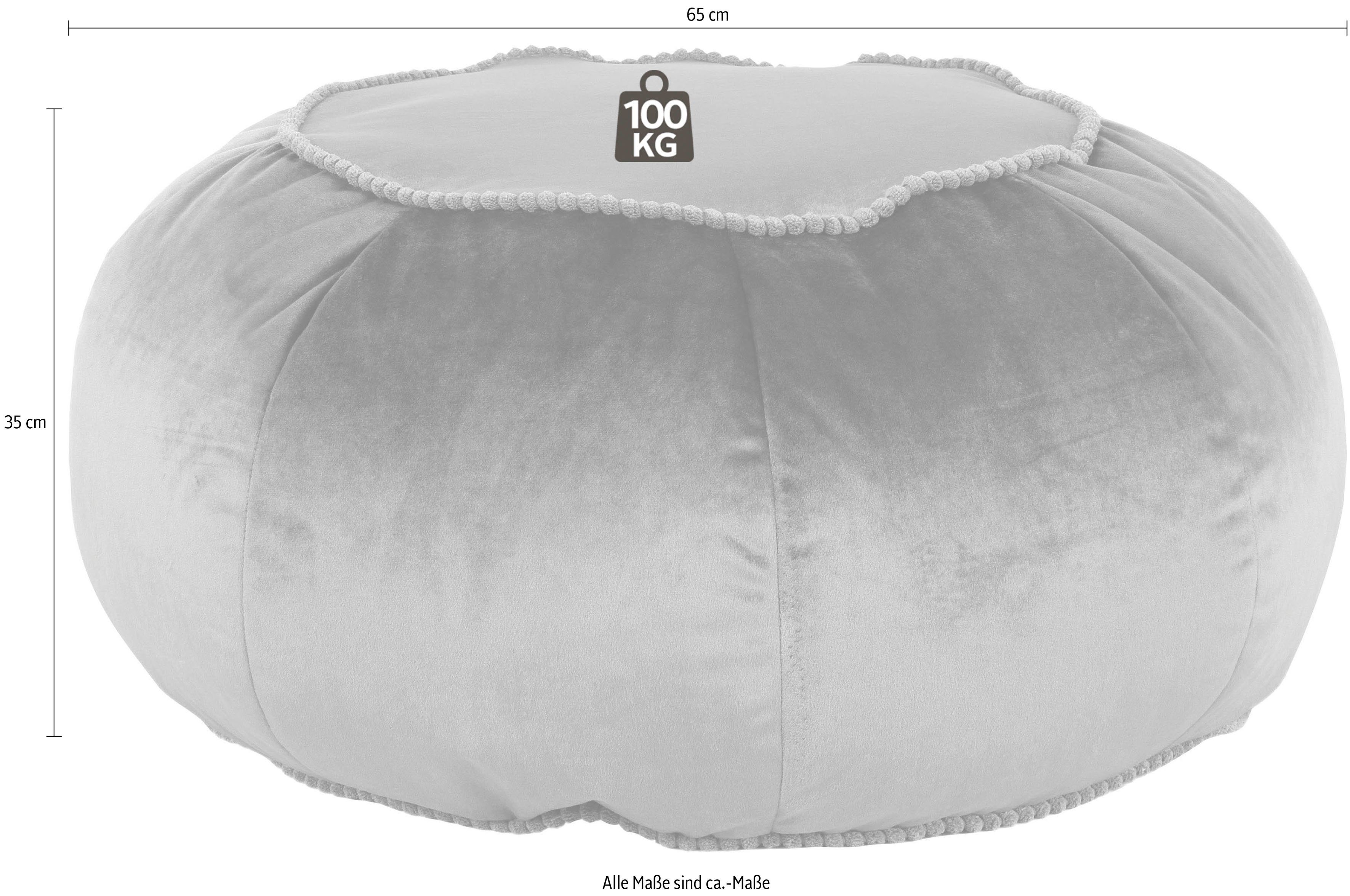 Kayoom Zithocker Pouf Taj Mahal 325, trendy fluweelachtige oppervlakte (1 stuk)