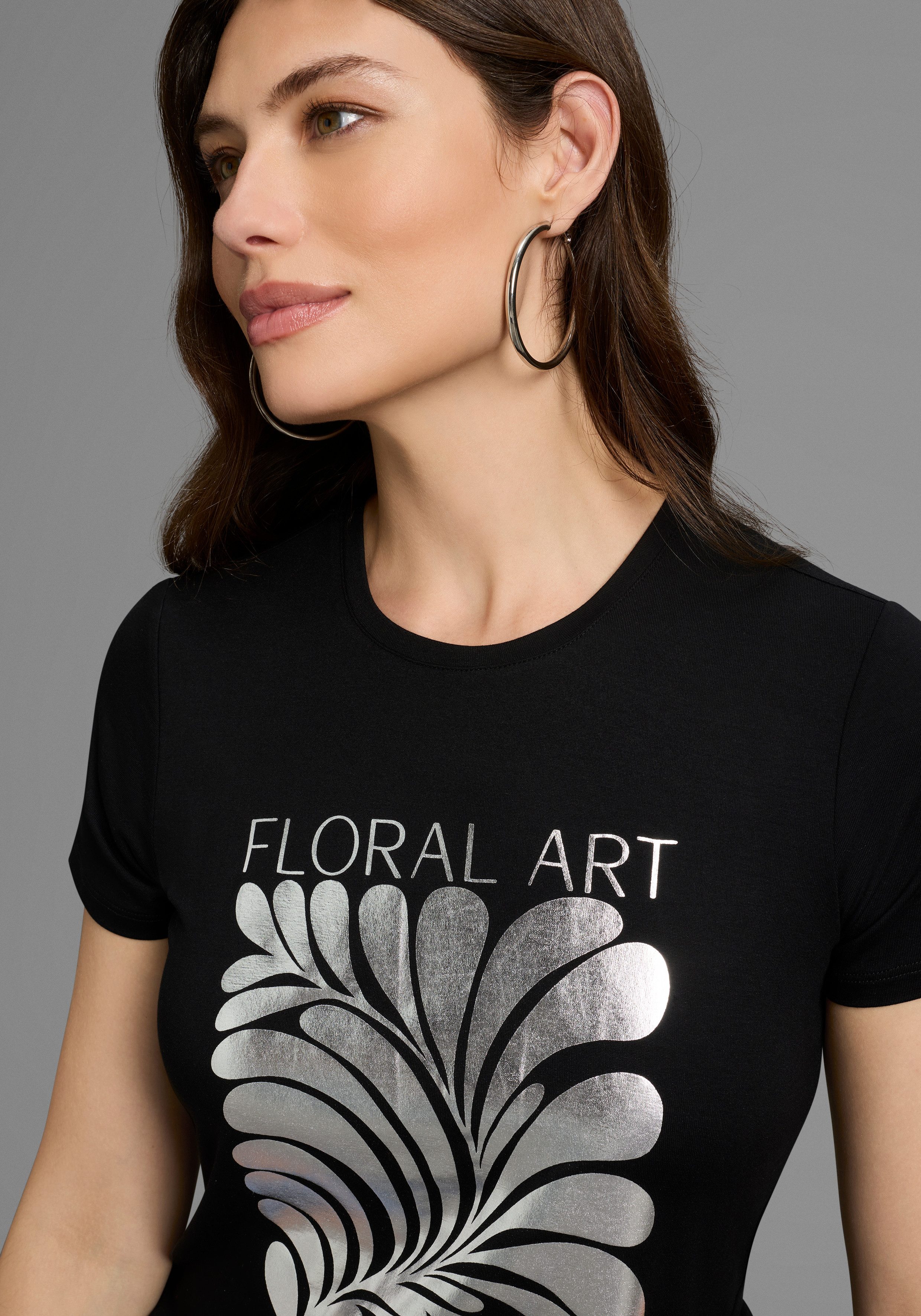 Laura Scott T-shirt met folieprint - nieuwe collectie