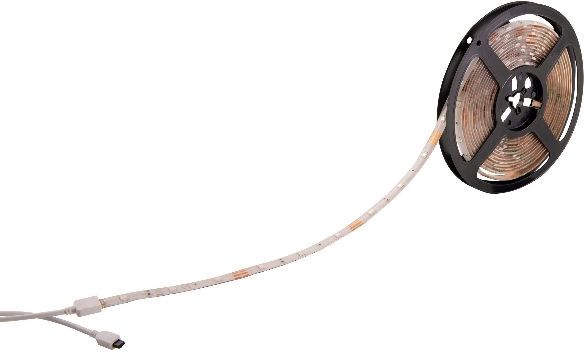 näve Led-strepen Stripe LED strip RGB, Tuya, Bluetooth, 5m, afstandsbediening, IP20, dimbaar, 19W (1 stuk)