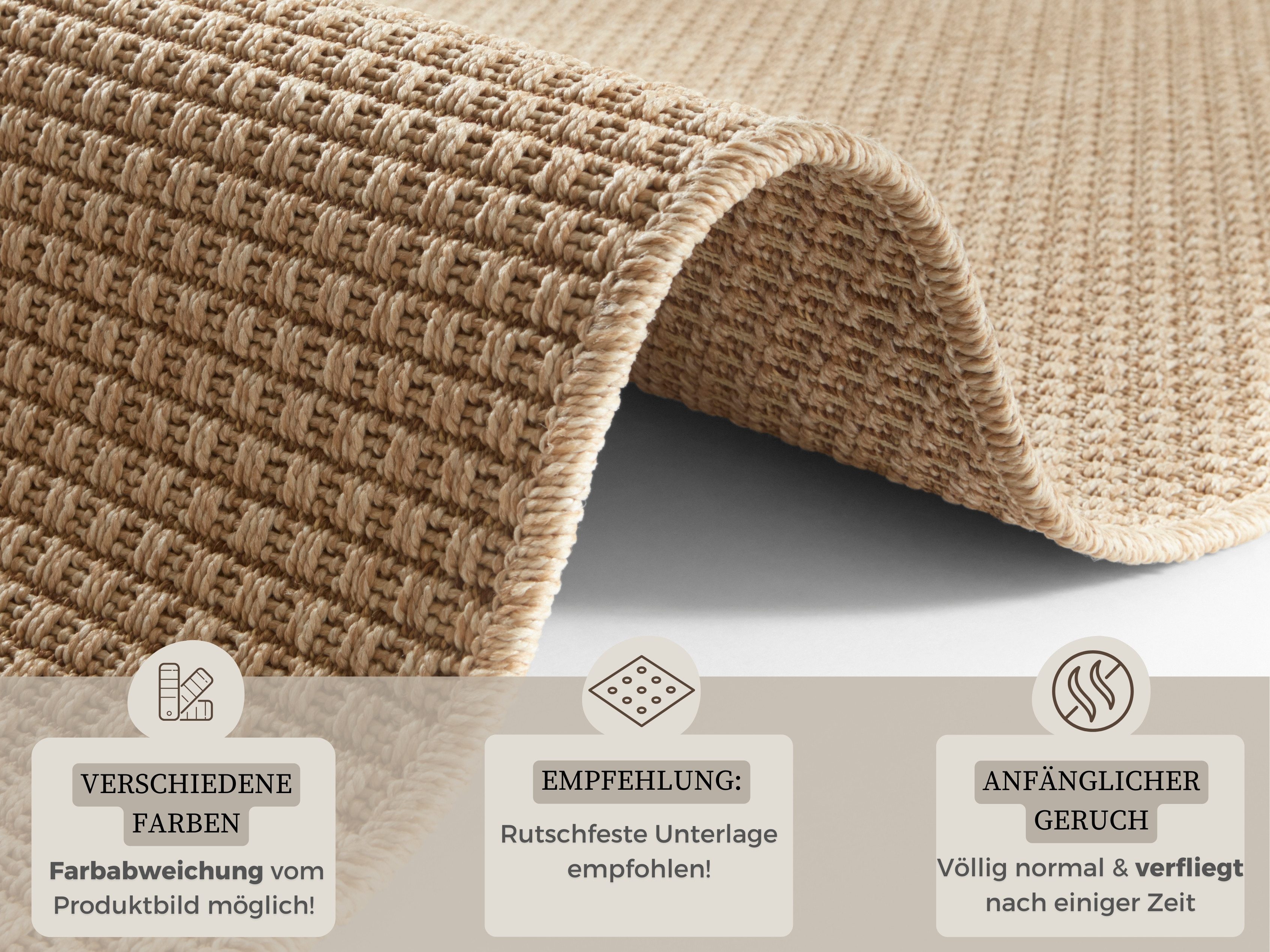 HANSE Home Loper Nature 600 Platweefsel, in- & outdoor, antislip, hal, keuken, tuin, terras