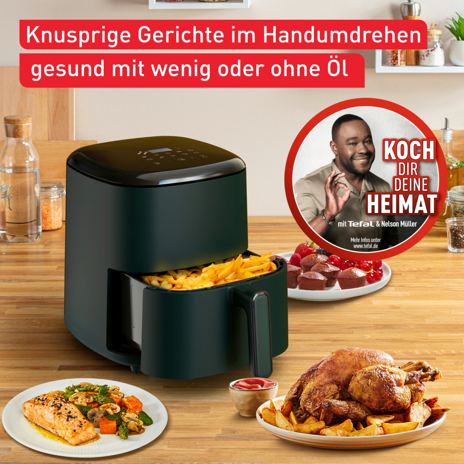 Tefal Airfryer EY2453 Easy Fry Max Digital grote capaciteit van 5 liter