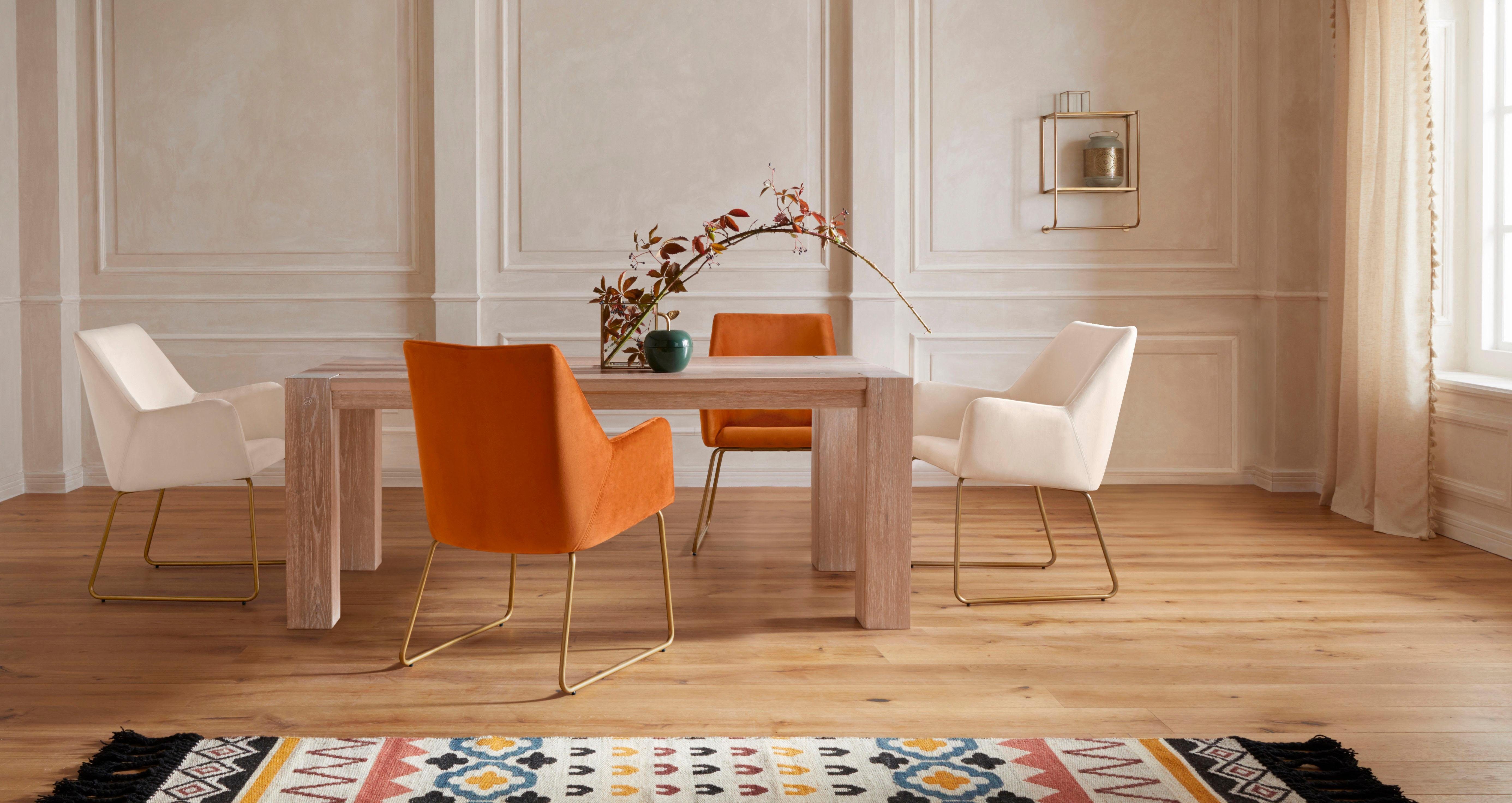 Guido Maria Kretschmer Home&Living Eettafel Sevran van massief wildeiken, in verschillende tafelbreedten en twee kleurvarianten